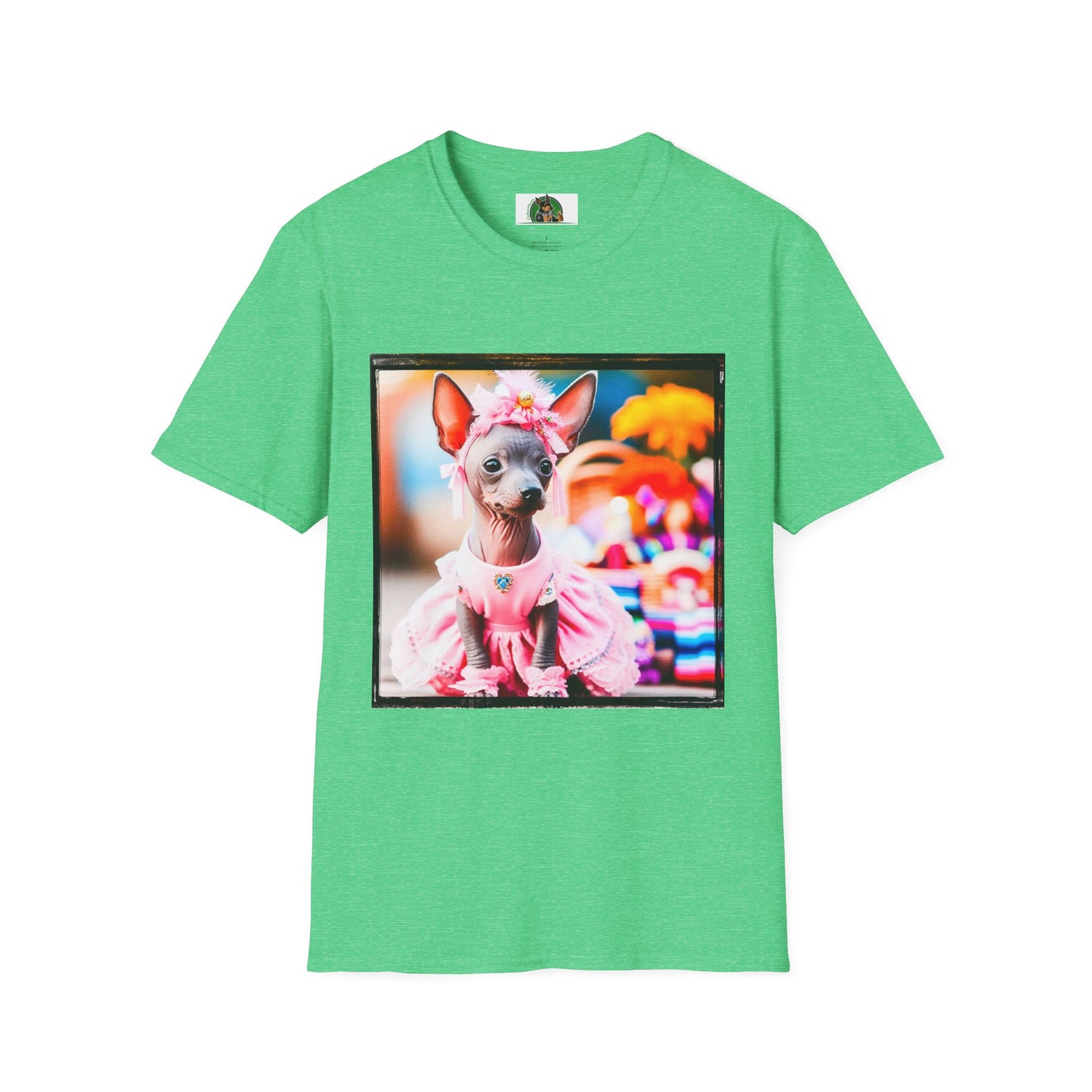 Mexican Hairless Dog T-Shirt Printify S Heather Irish Green 