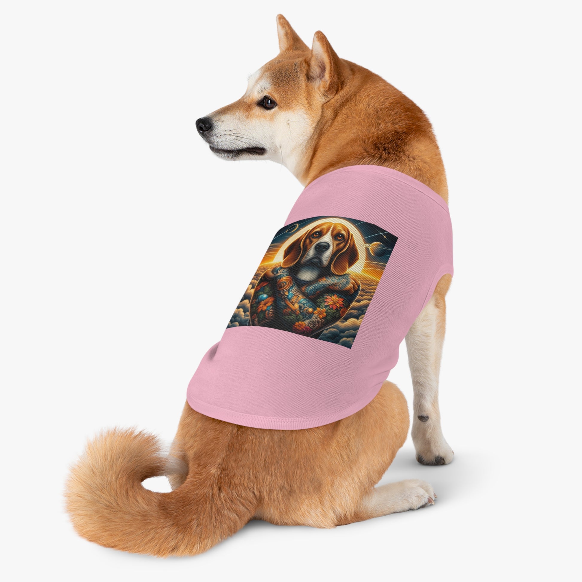 Pet Tank Top Beagle Tattooed Dog Pets Printify   