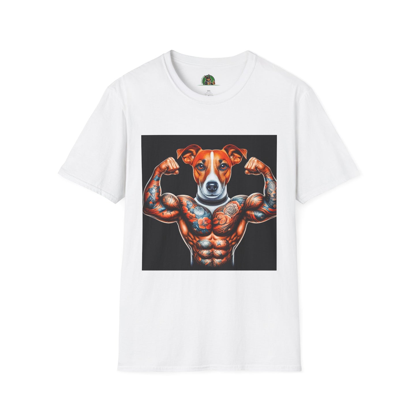 Jack Russell Tattooed Buff Dog T-Shirt Printify S White