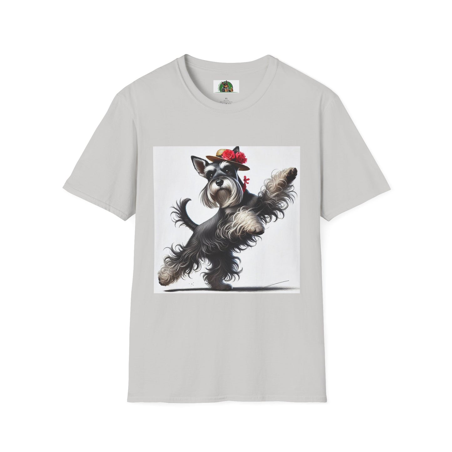 Dancing Miniature Schnauzer T-Shirt T-Shirt Printify S Ice Grey