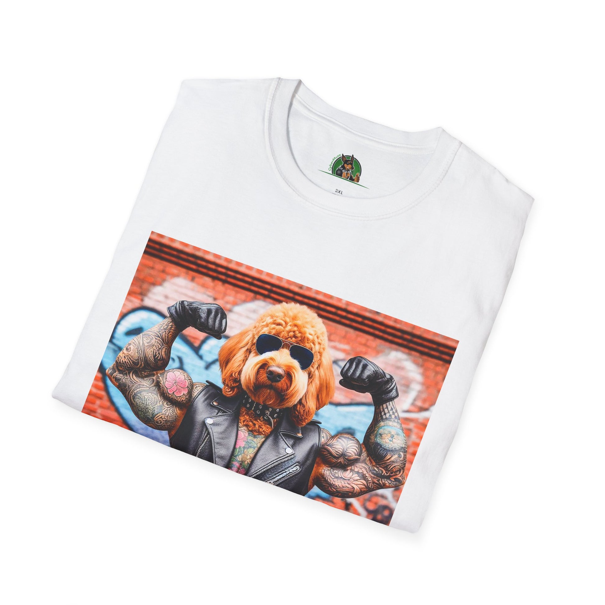 Golden Doodle muscles man t shirt T-Shirt Printify