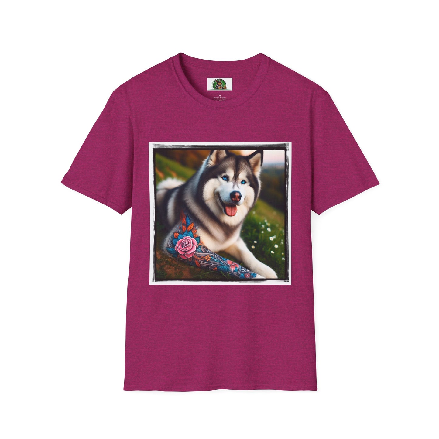 Husky T-Shirt Printify S Antique Heliconia 