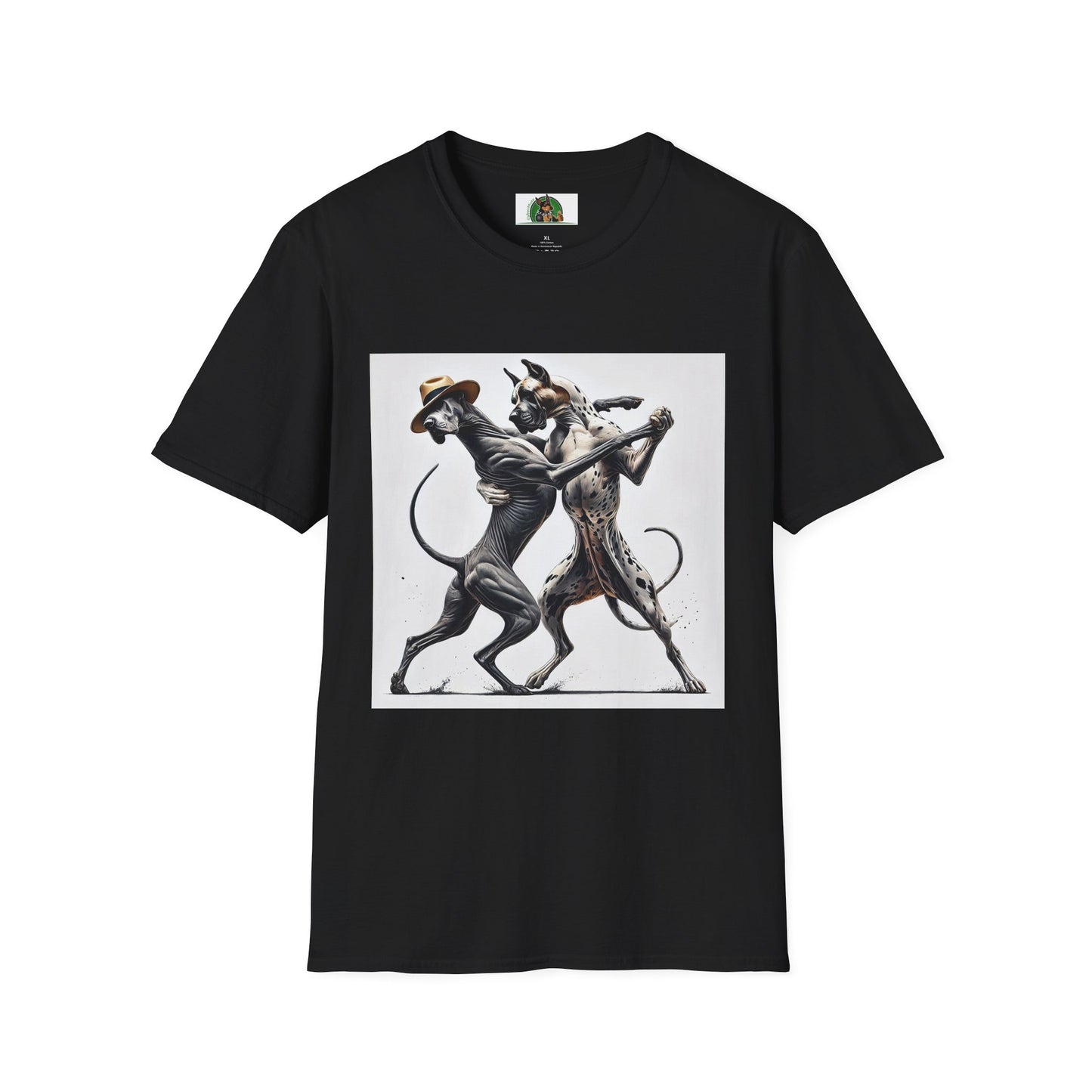 Dancing Great Danes T-Shirt T-Shirt Printify XS Black