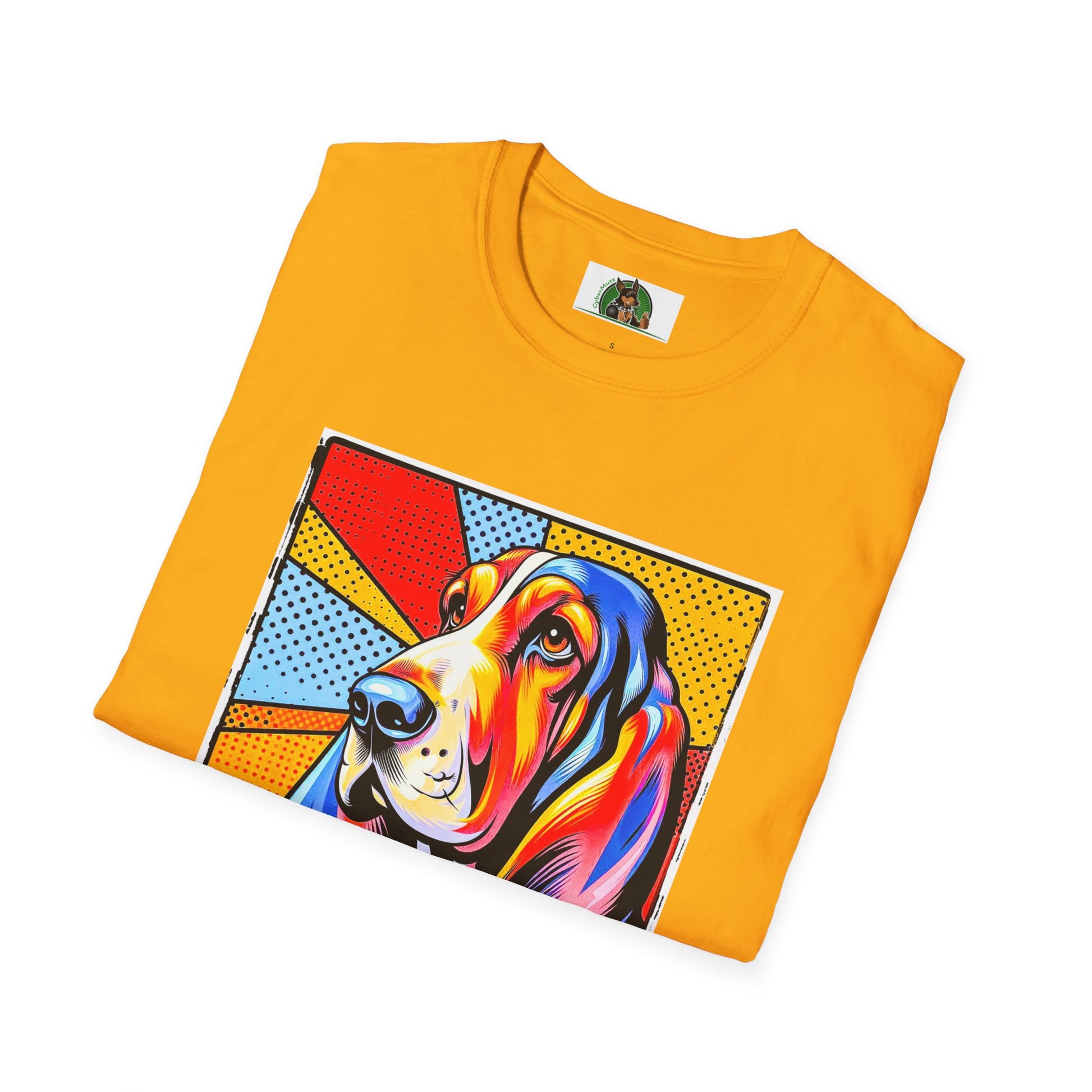 Basset Hound Profile Pop Art Pic T-Shirt Printify   