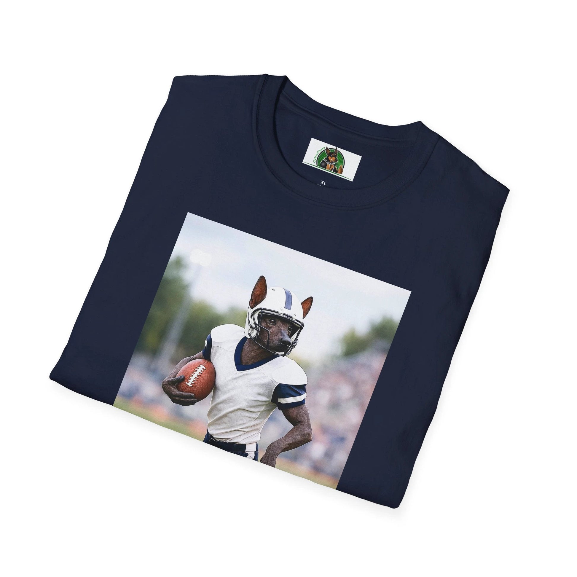Mexican Hairless Dog Football T-Shirt — Dog Lover Sports Tee T-Shirt Printify