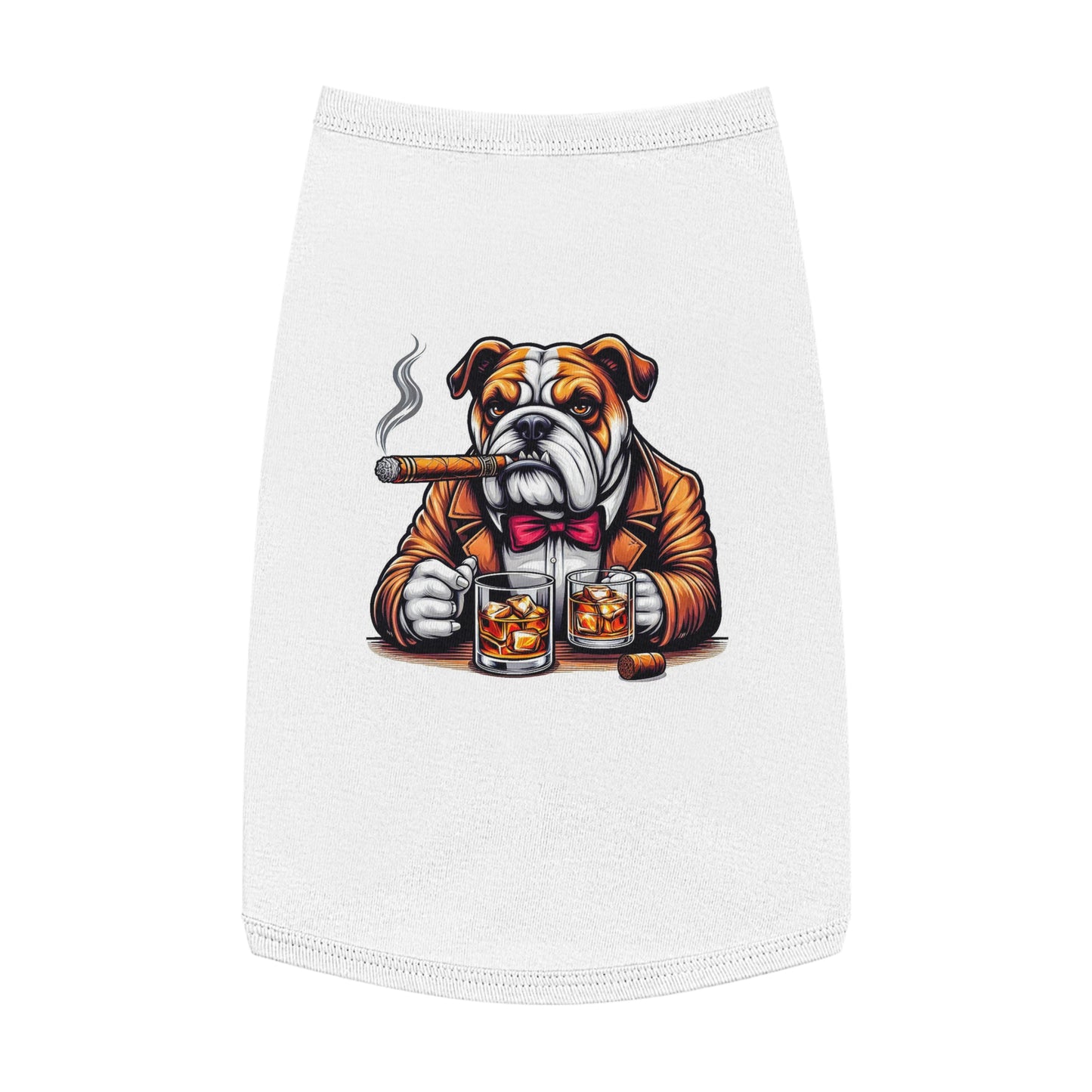 Pet Tank Top Bulldog Pets Printify L White 