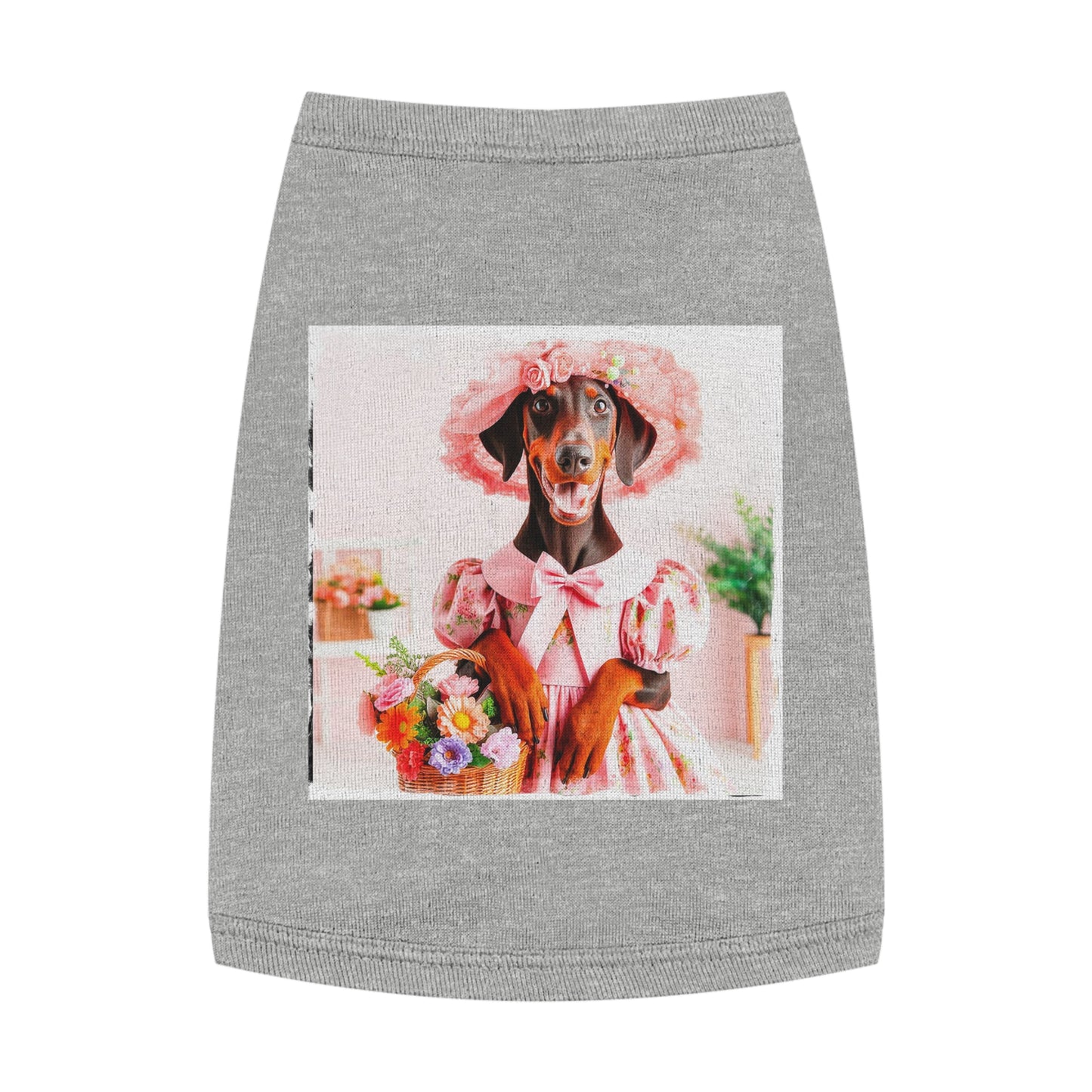 Pet Tank Top Doberman easter fun t shirt Pets Printify M Heather