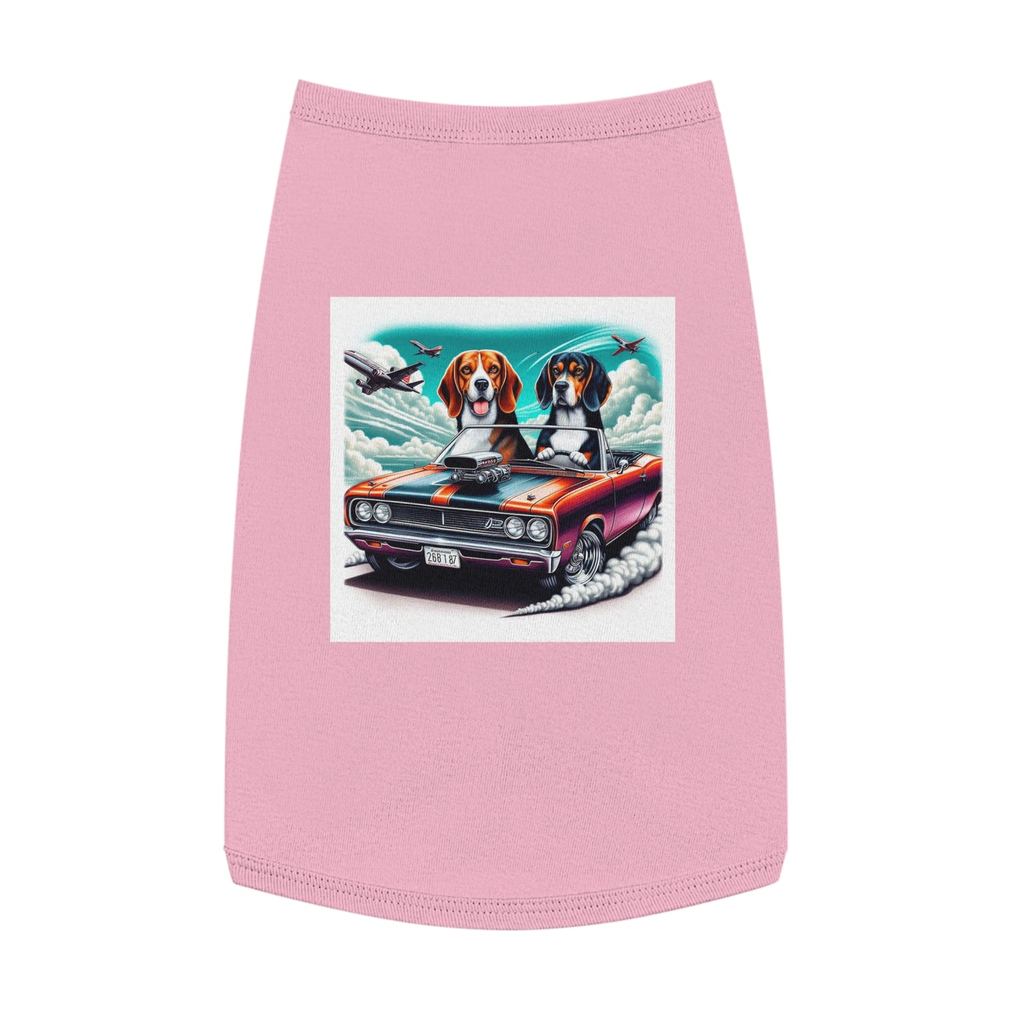 Pet Tank Top Wacky Beagle Dogs In Race Car Pets Printify L Pink 