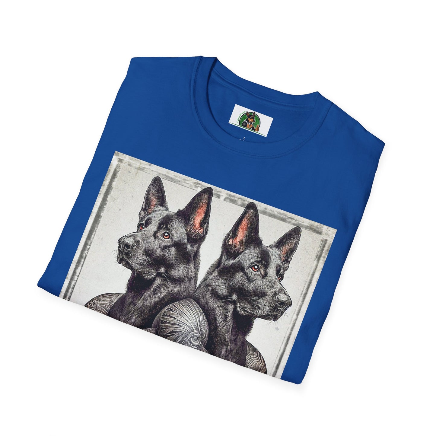German Shepherd two trainers shirt T-Shirt Printify