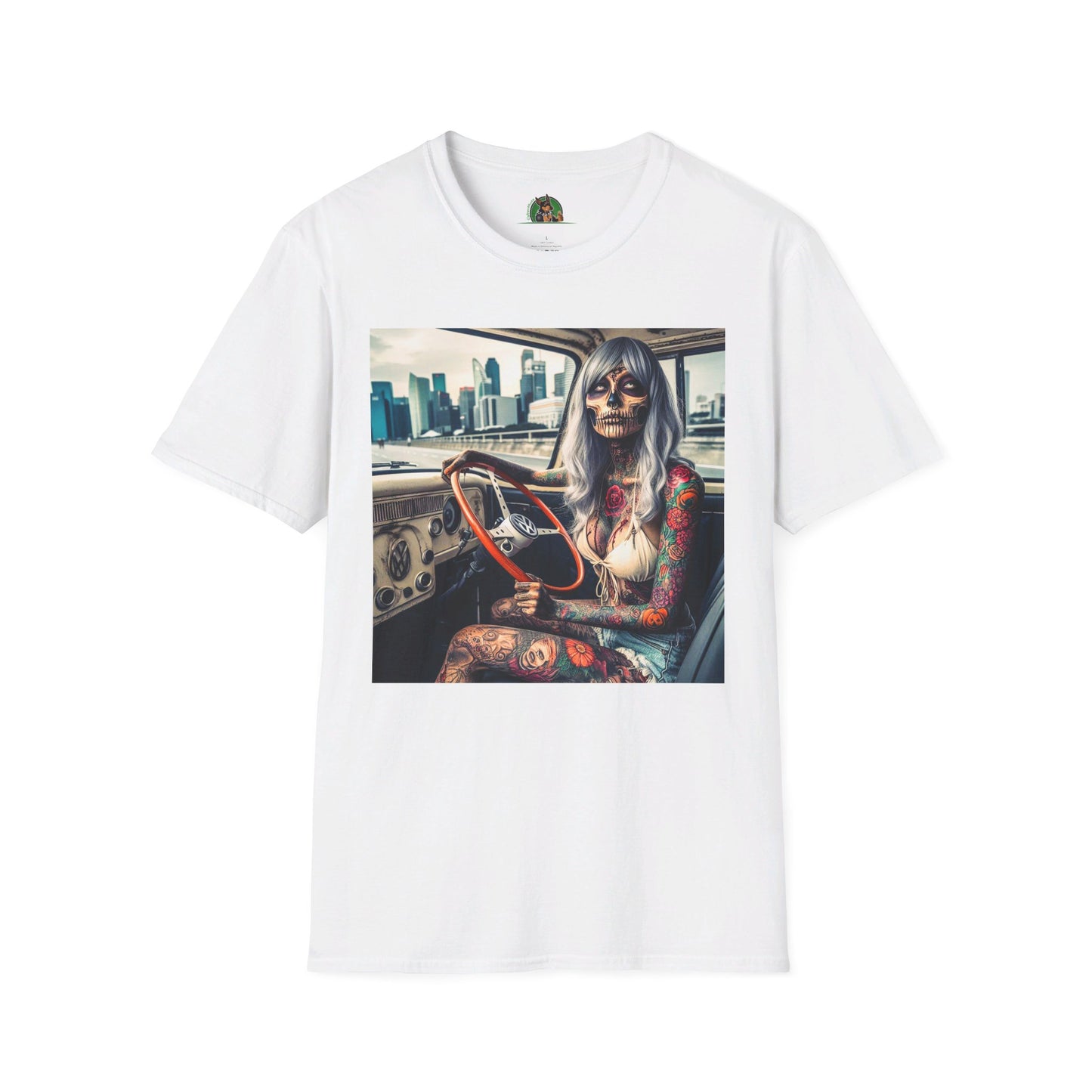 Zombie Girl T-Shirt Printify S White 