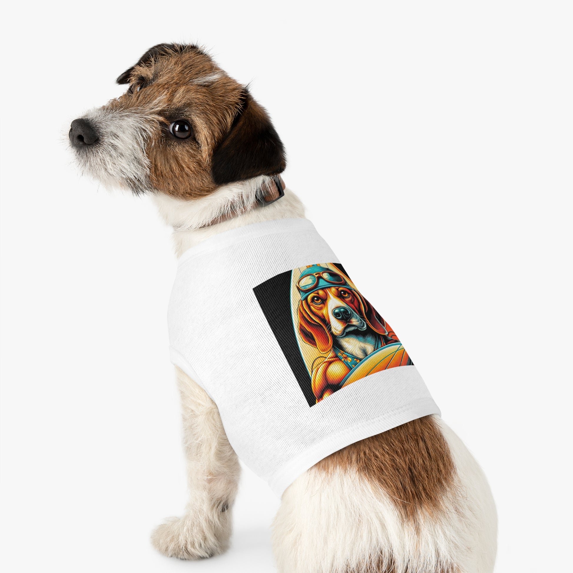 Pet Tank Top Beagle Surfer Dog Pets Printify   