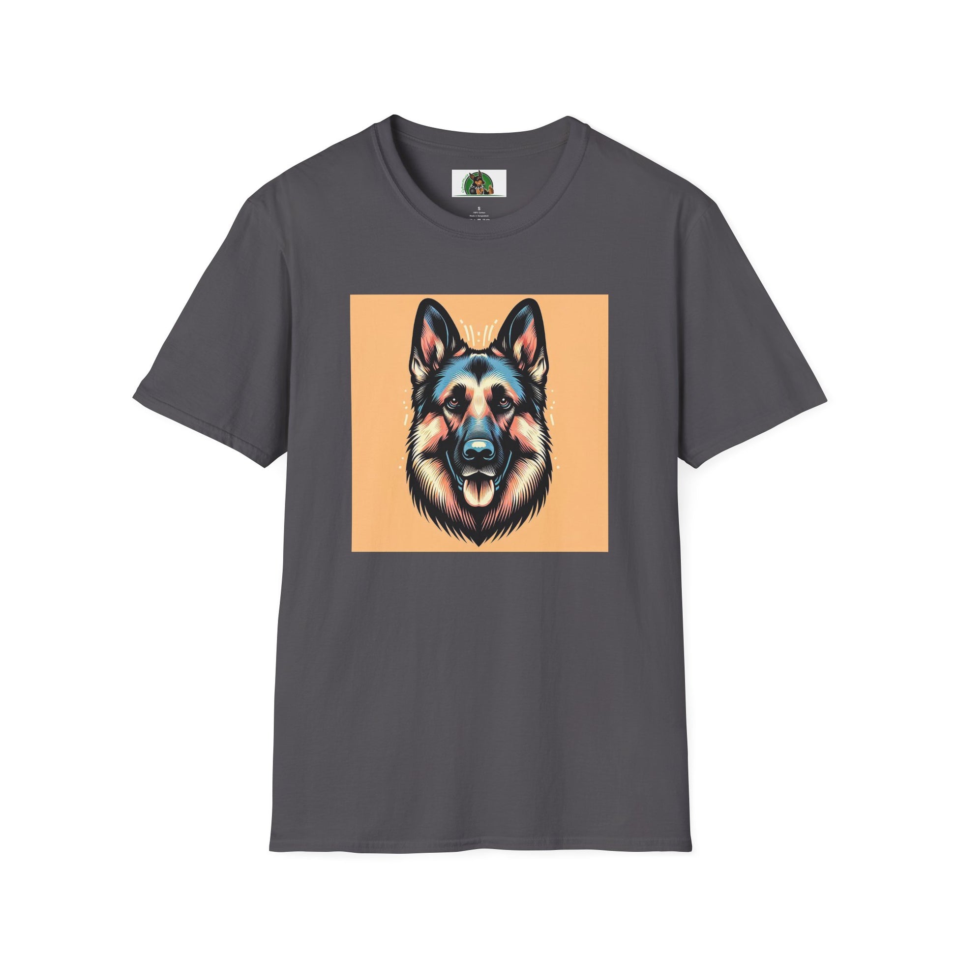 German Shepherd puppy shirt T-Shirt Printify S Charcoal