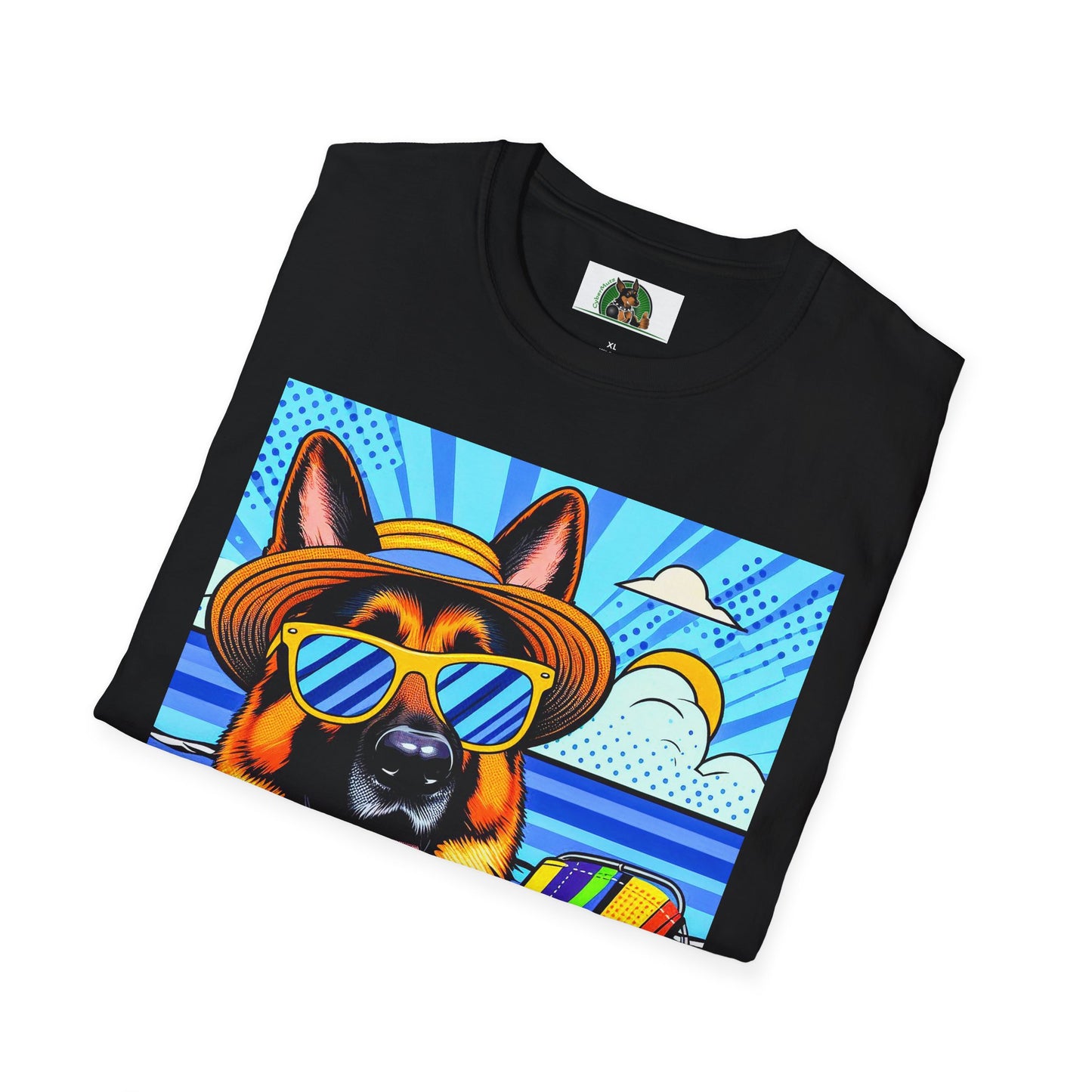 German Shepherd beach puppy shirt