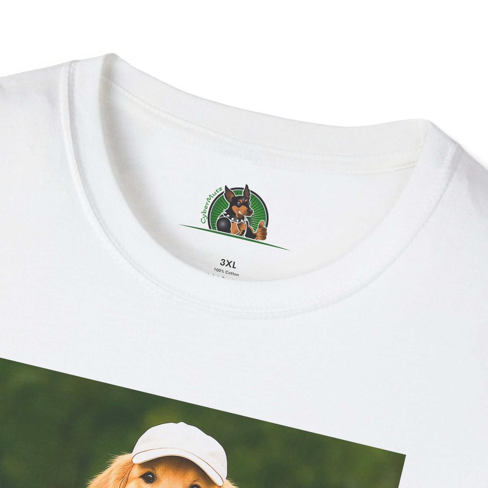 Golden Retriever Playing Golf T-Shirt — Funny Dog Golfing Sports Tee T-Shirt Printify