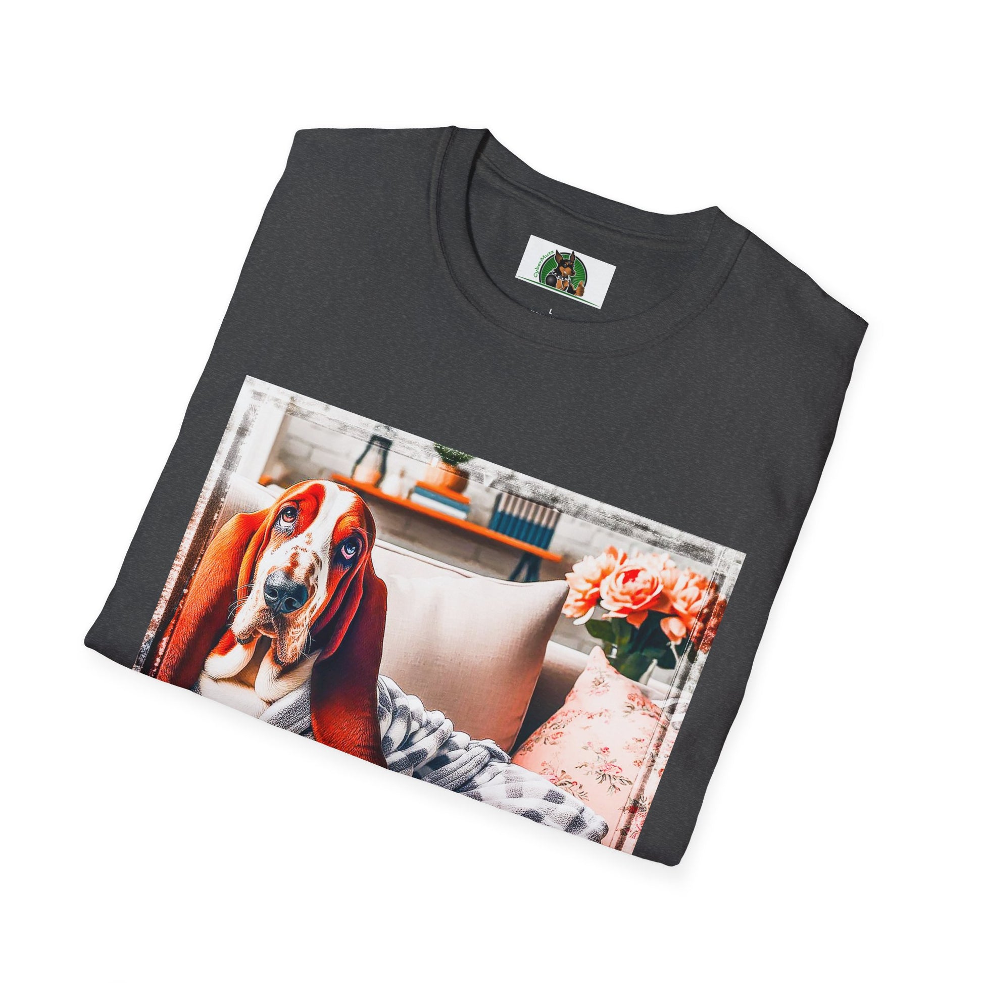 Basset Hound In PJ's Reading T-Shirt Printify