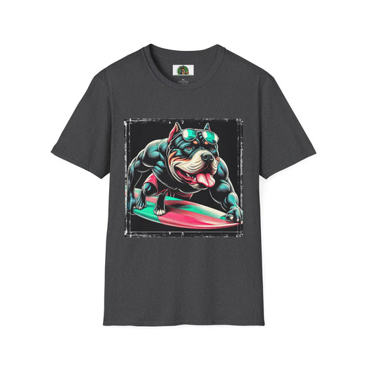 Pit Bull gym rat surfing T-Shirt Printify XS Dark Heather