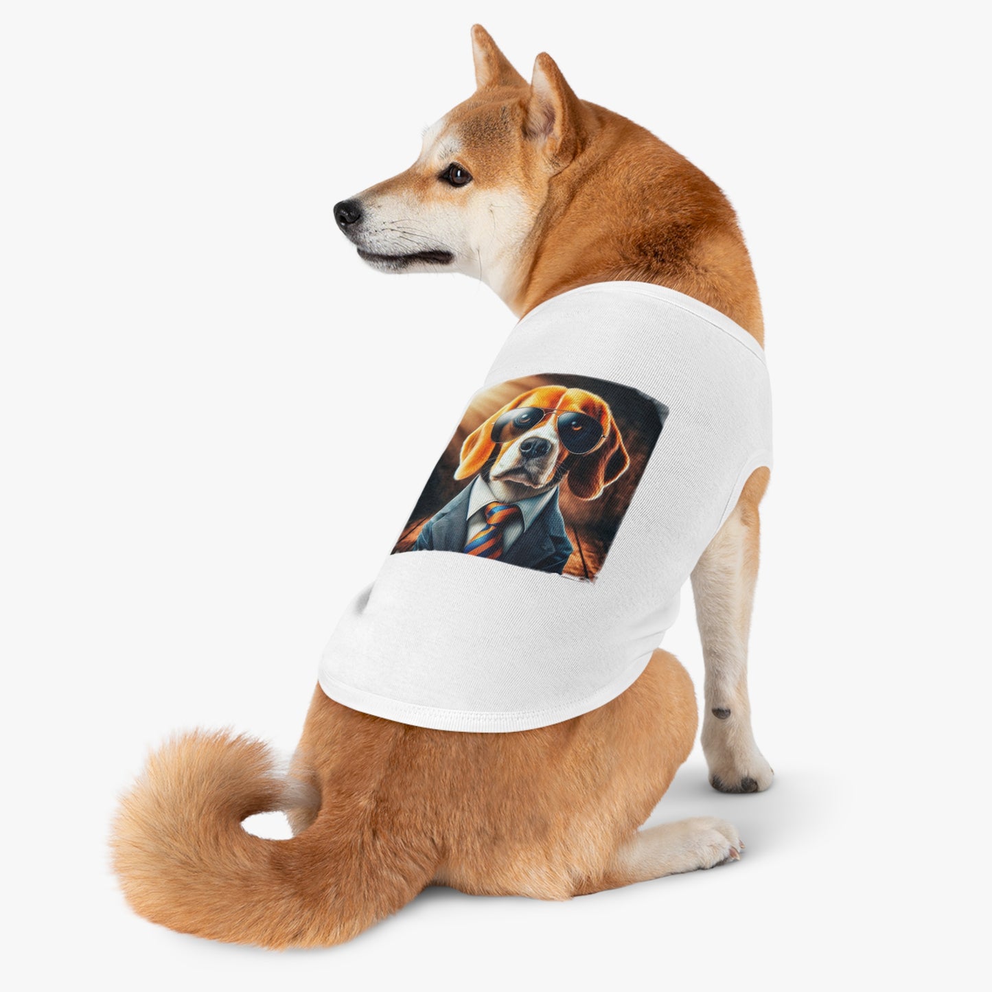 Pet Tank Top Beagle In Suit Pets Printify   