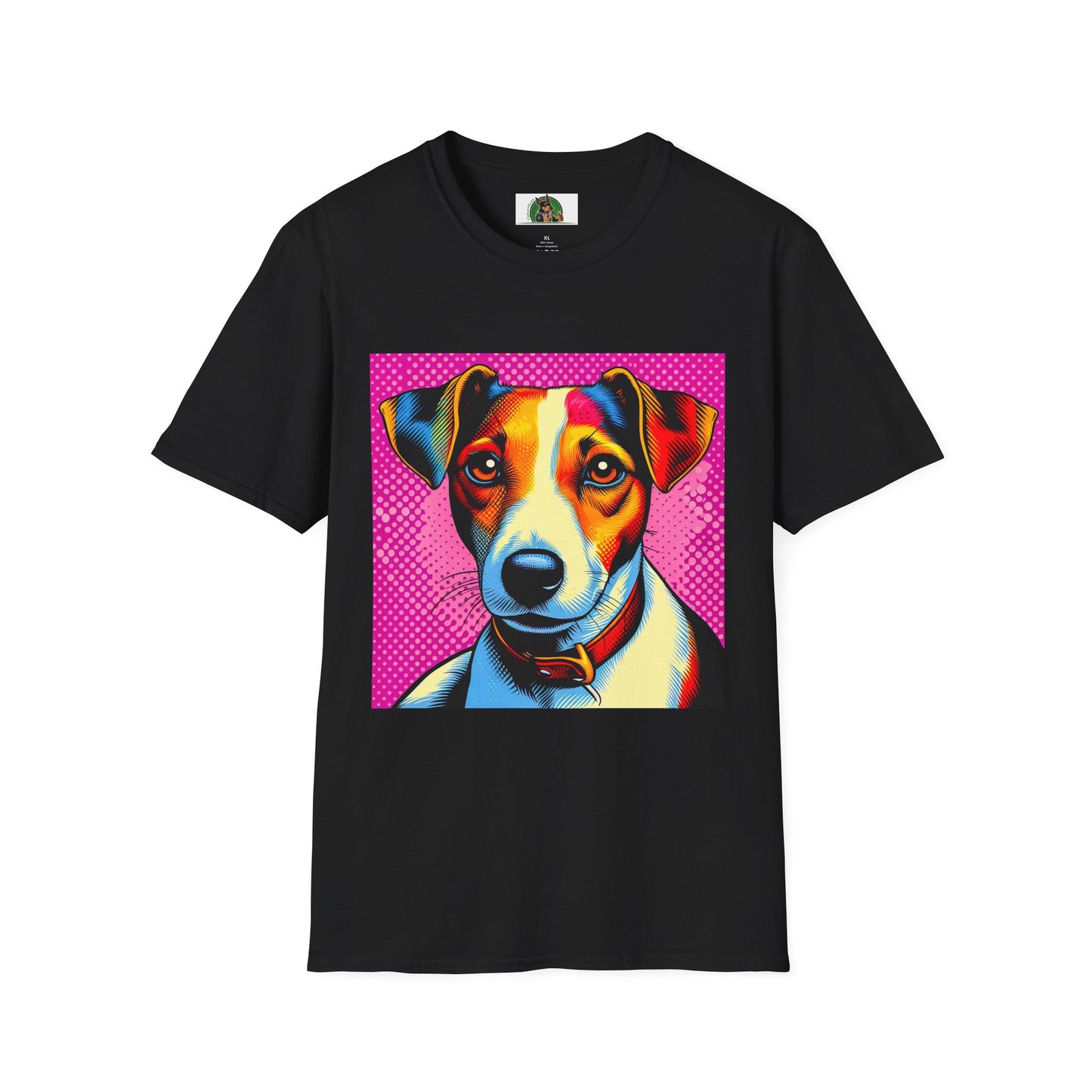 Jack Russell Pink Pop Art T-Shirt Printify S Black