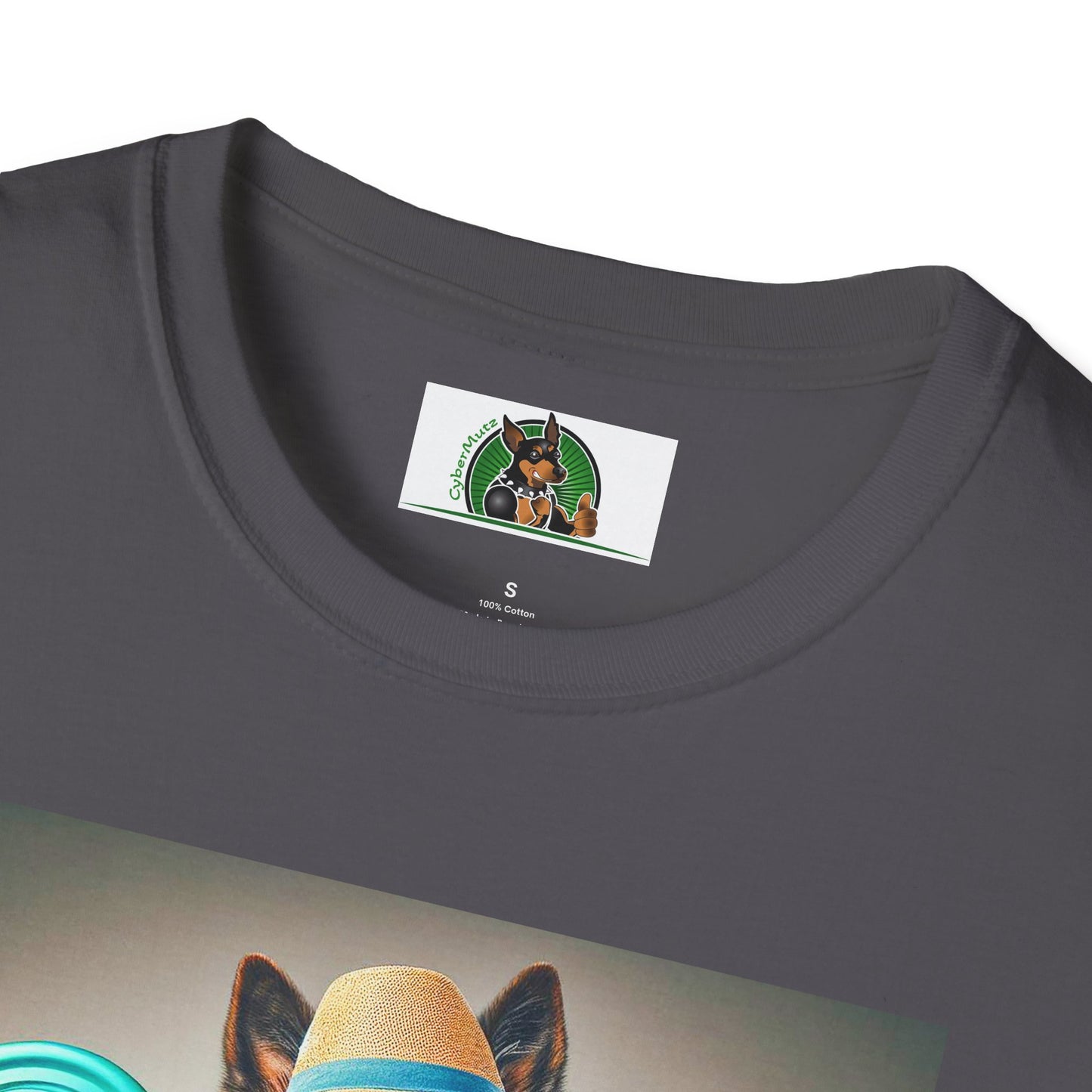 German Shepherd frisbee flying shirt T-Shirt Printify