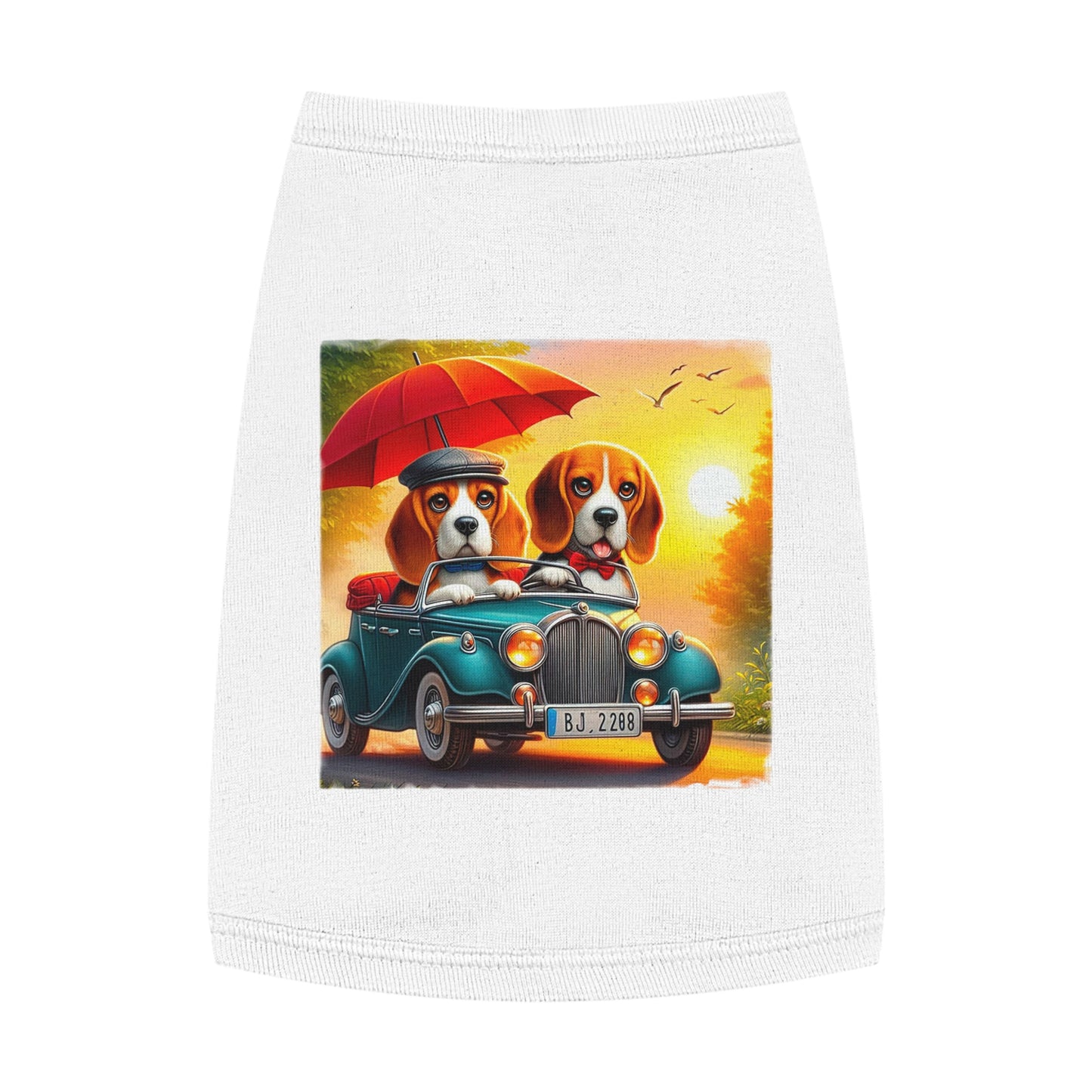 Pet Tank Top Wacky Beagle Dogs In Tiny Car Pets Printify   