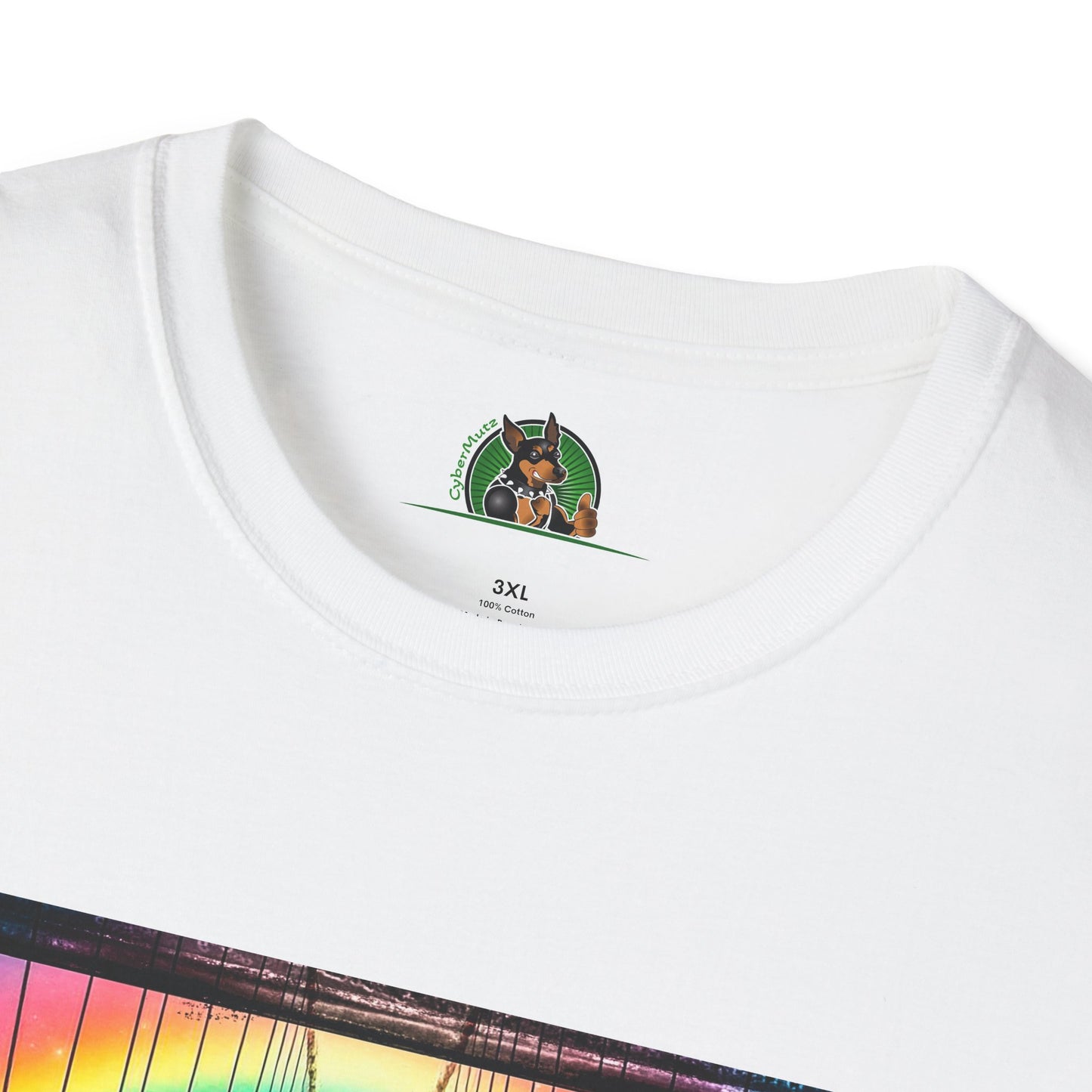 Australian Shepherd Bright Rainbow Bridge T-Shirt Printify