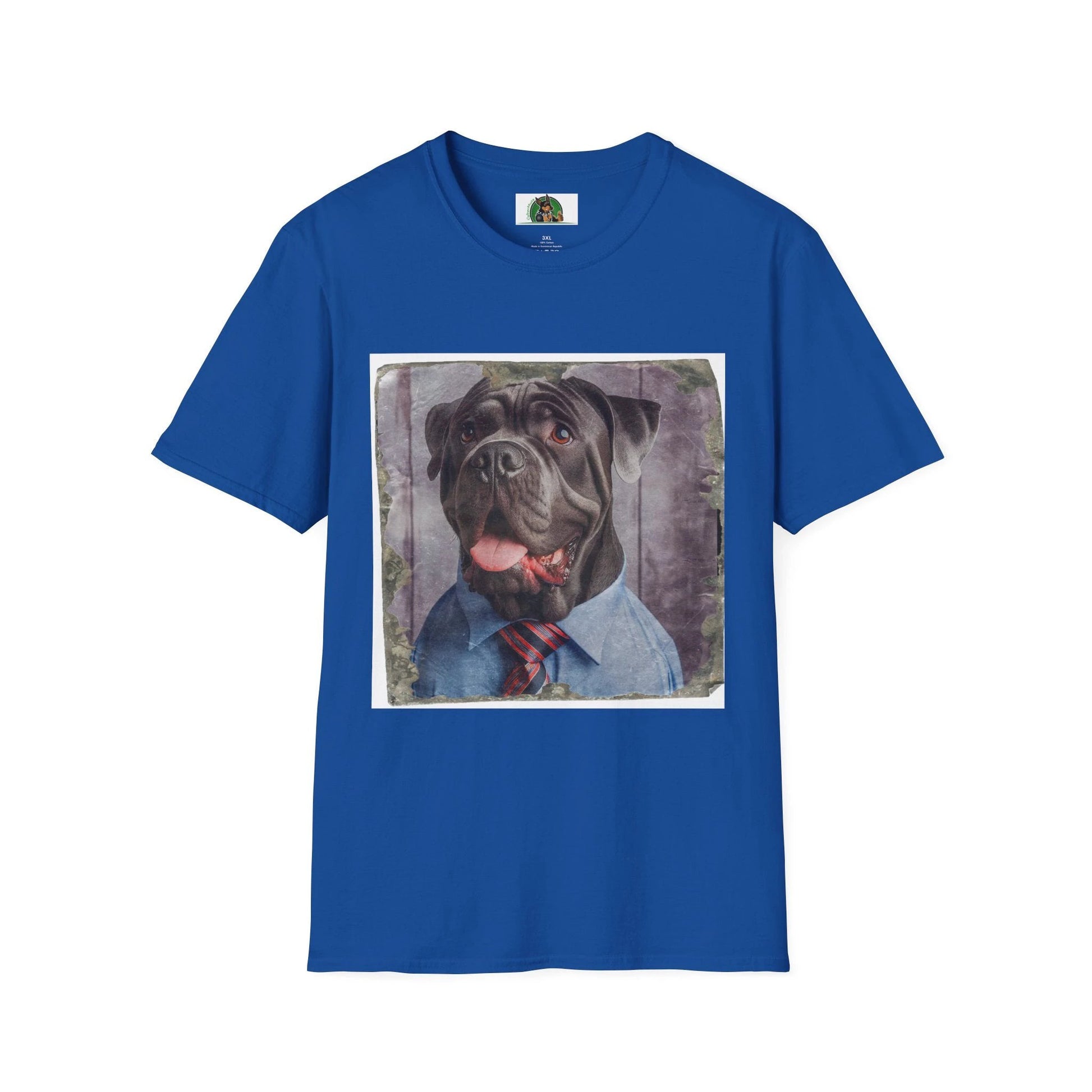 Cane Corso Wearing Suit And Tie TShirt Graphic Tee For Dog Lovers Italian Mastiff Gift T-Shirt Printify XS Royal