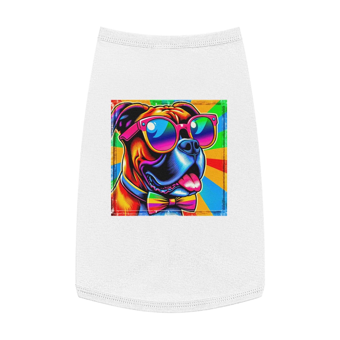 Pet Tank Top Boxer Pets Printify L White 