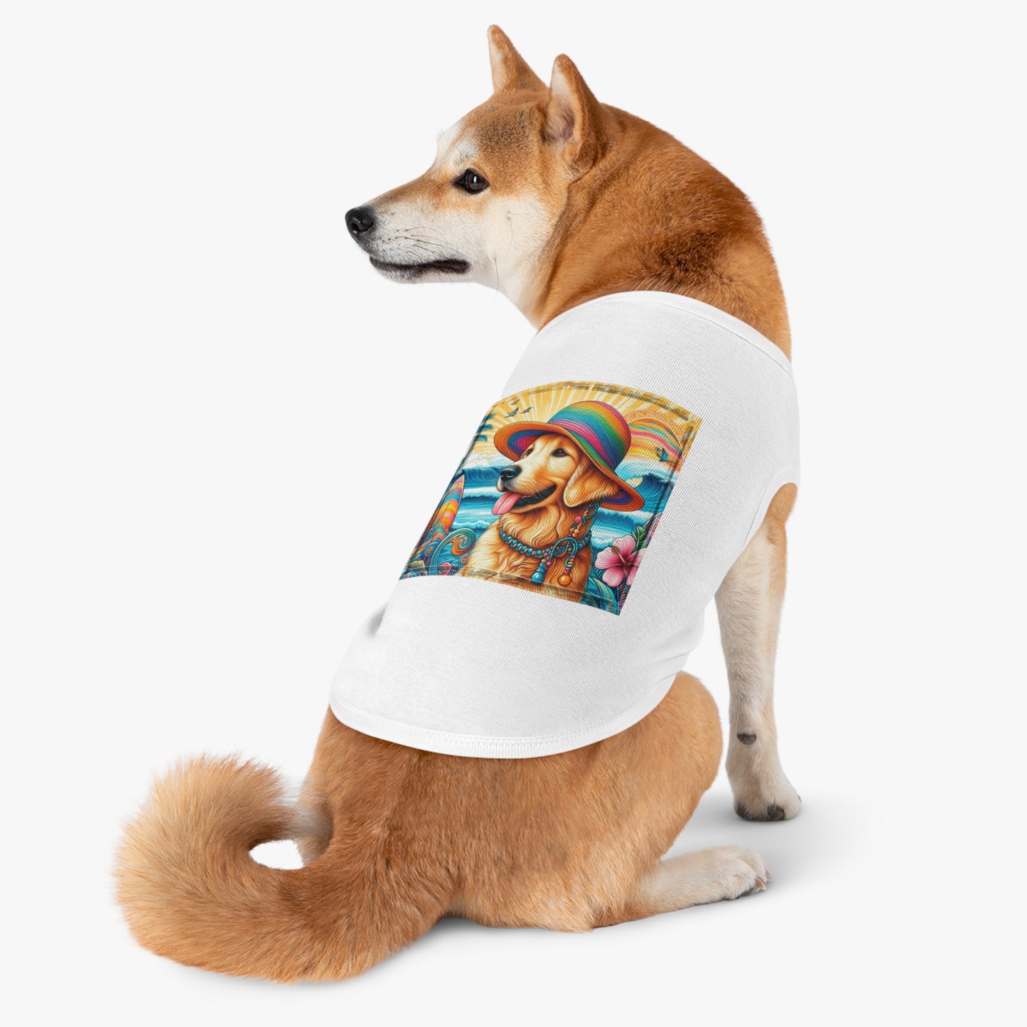 Golden Retriever pet tank top Pets Printify   