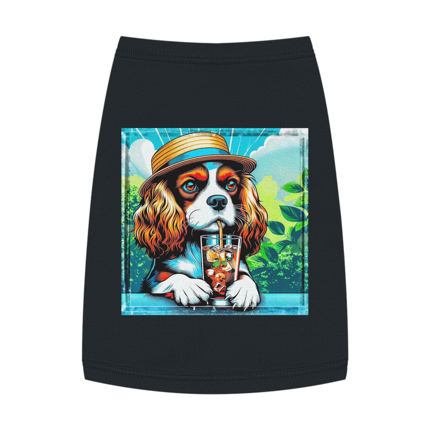 Pet Tank Top Cavalier King Charles Spaniel Tea Sipping T Shirt Pets Printify M Black