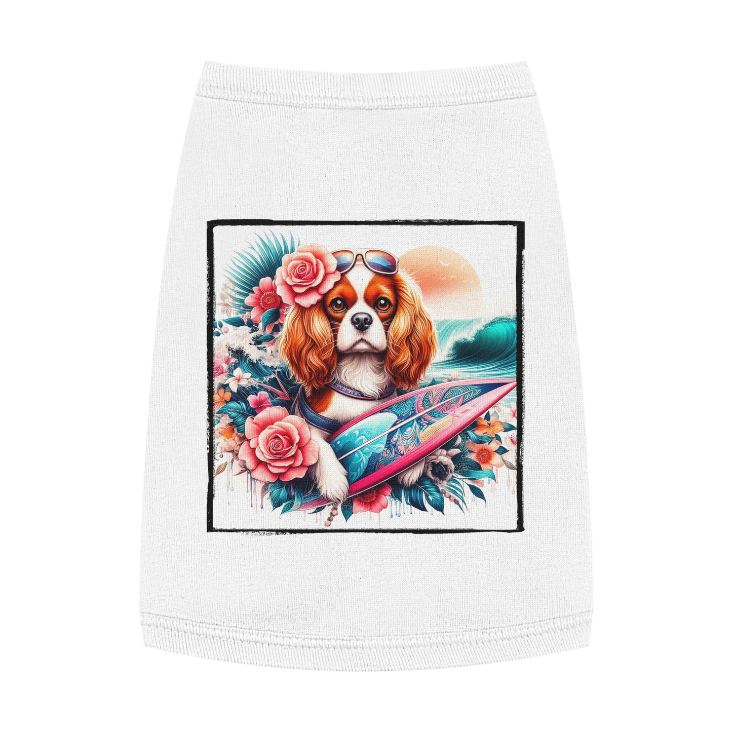 Pet Tank Top Cavalier King Charles Spaniel Pets Printify M White