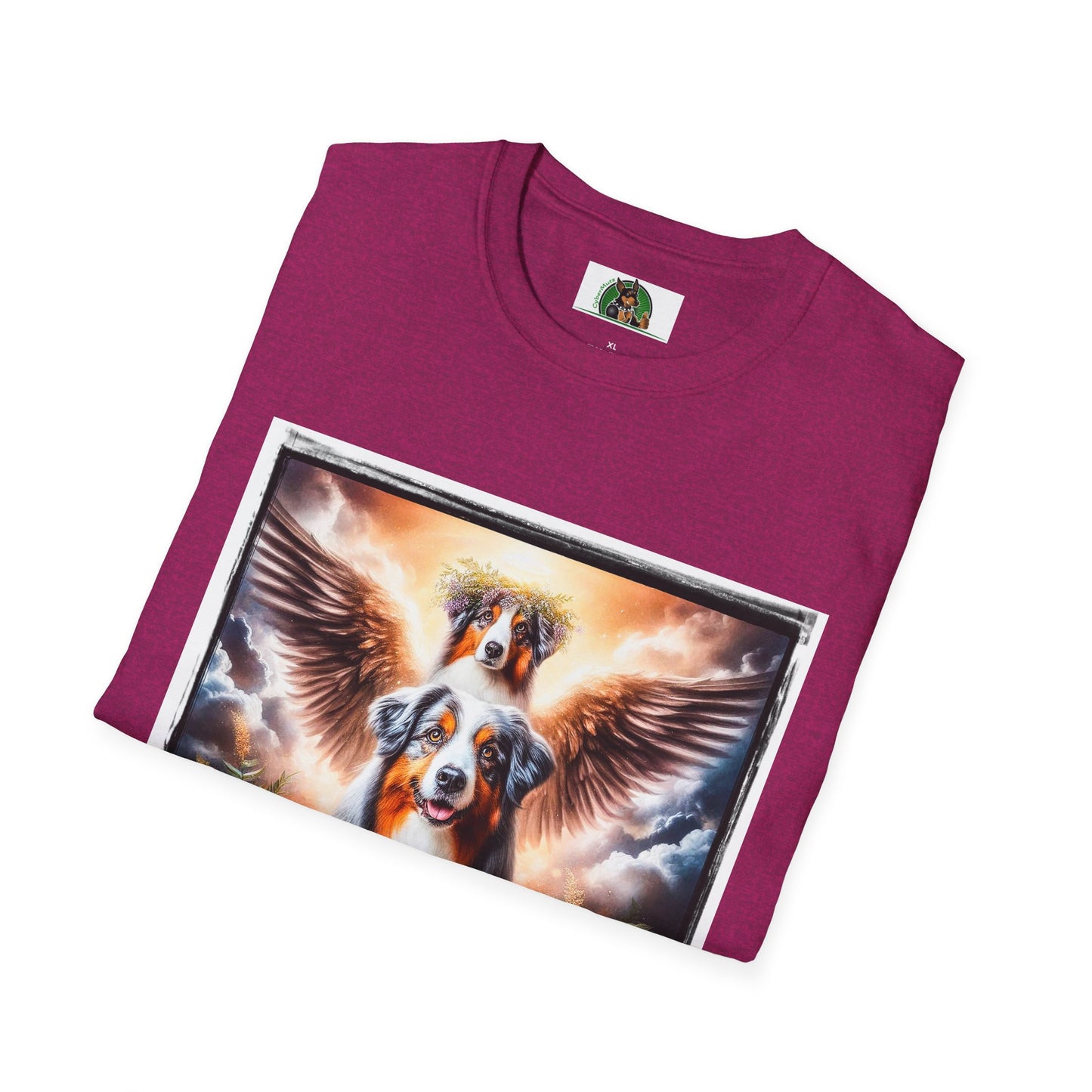 Australian Shepherd Angel Wings And Flowers