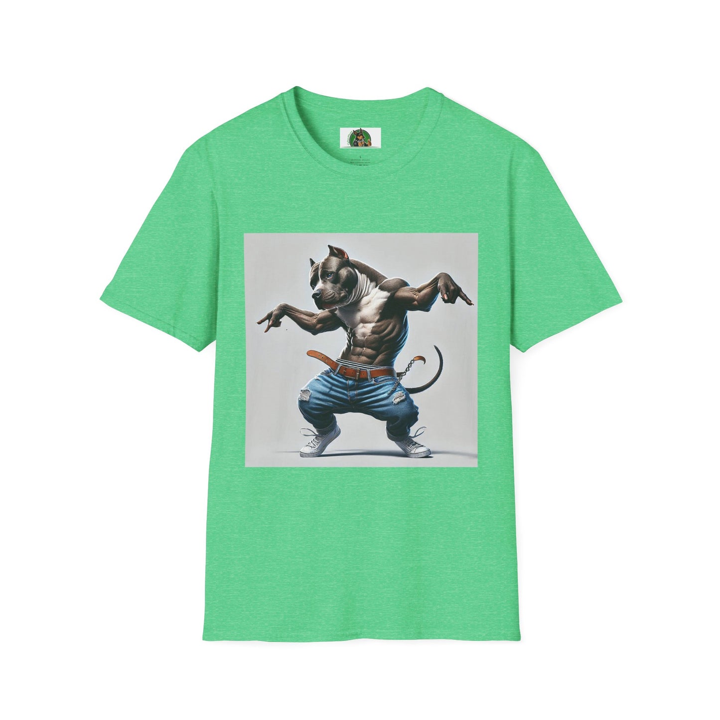 Dancing Pit Bull T-Shirt T-Shirt Printify S Heather Irish Green