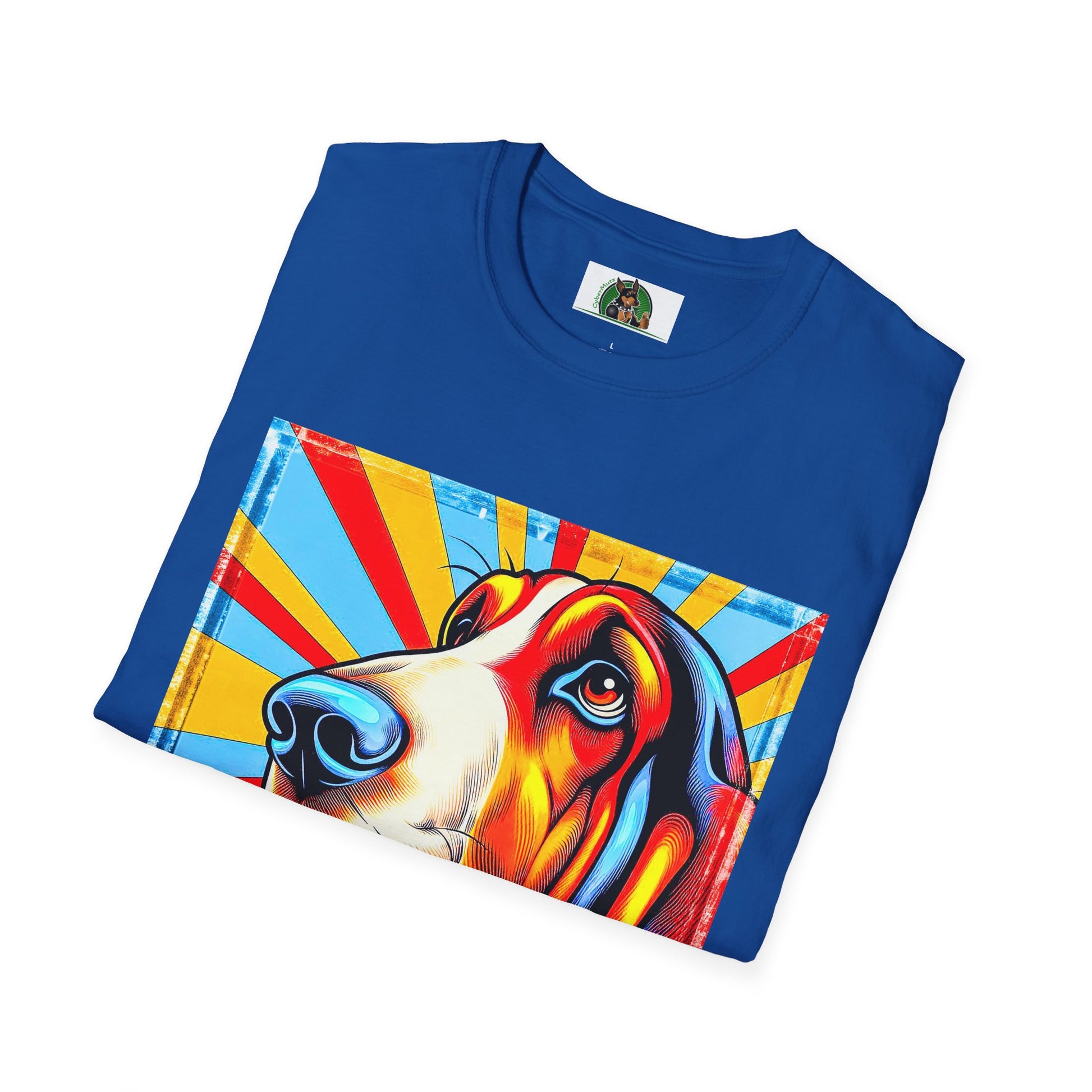 Basset Hound Bright Pop Art Pic T-Shirt Printify