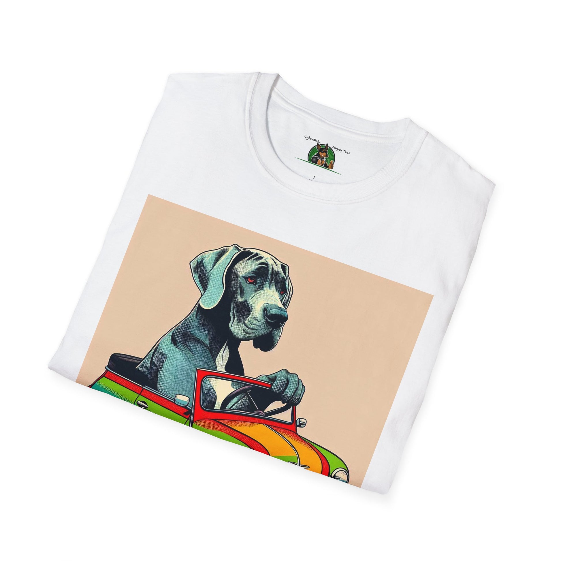 Labrador in a Wacky Little Car T-Shirt Printify   