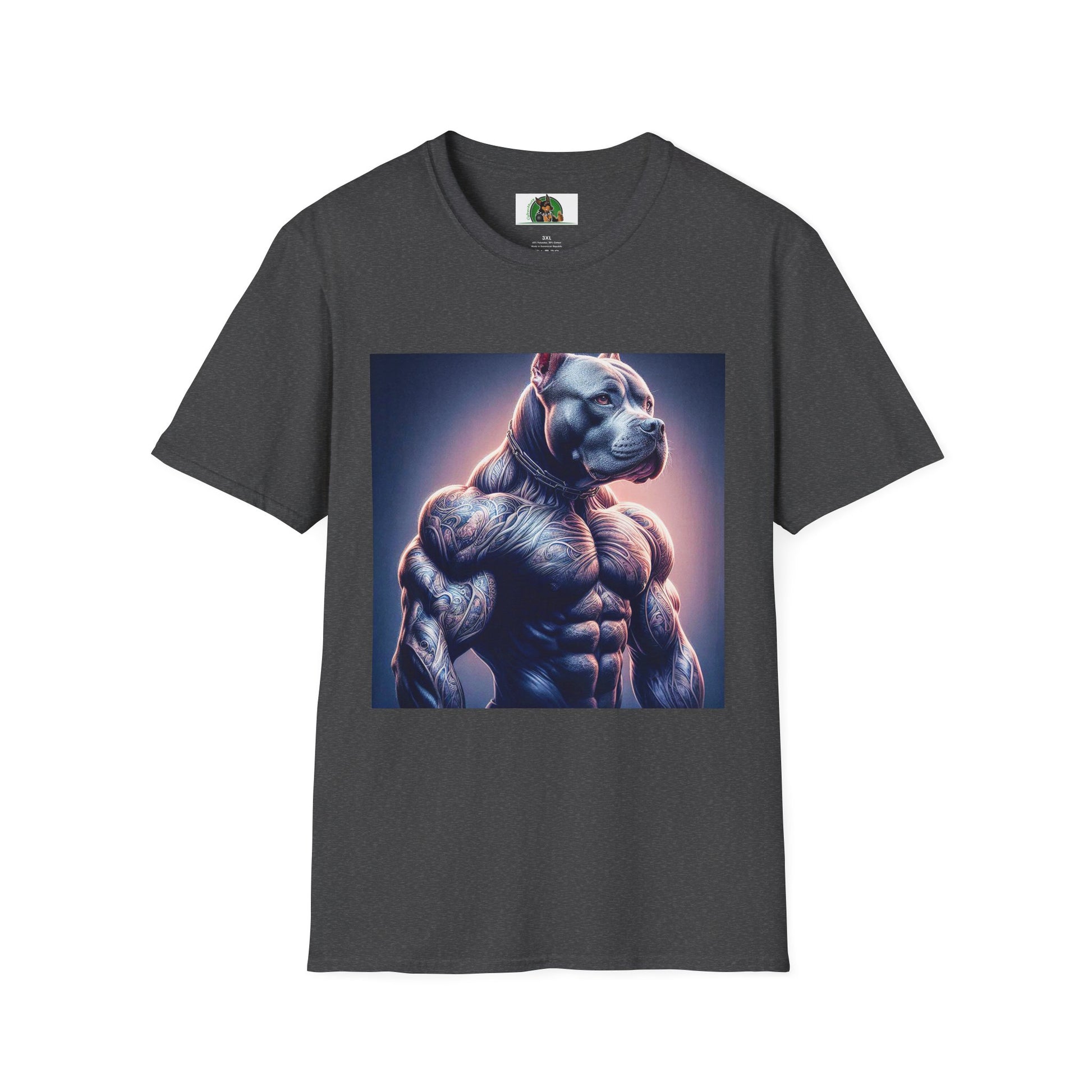 Pit Bull muscles man T-Shirt Printify XS Dark Heather