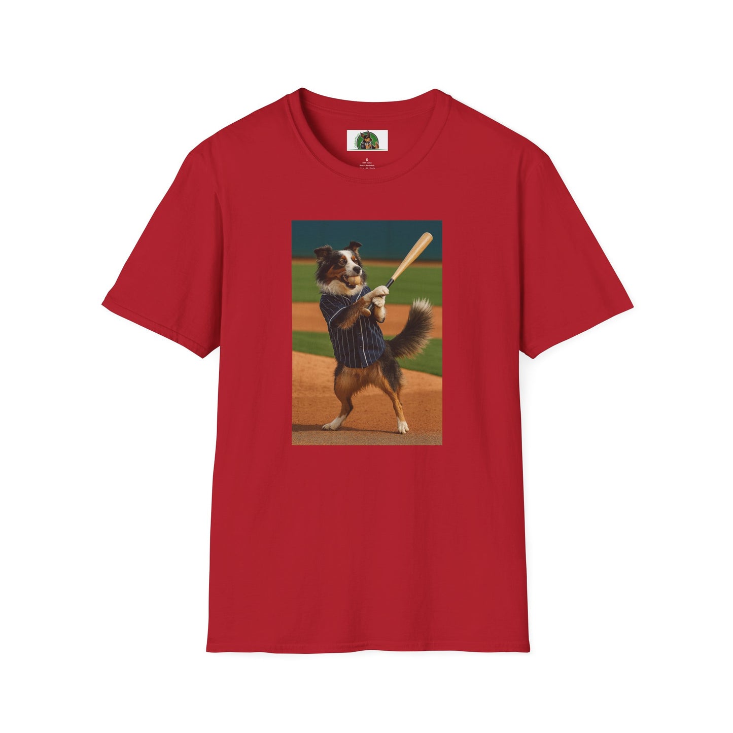 Sports Baseball Australian Shepherd Unisex T-Shirt T-Shirt Printify Cherry Red S