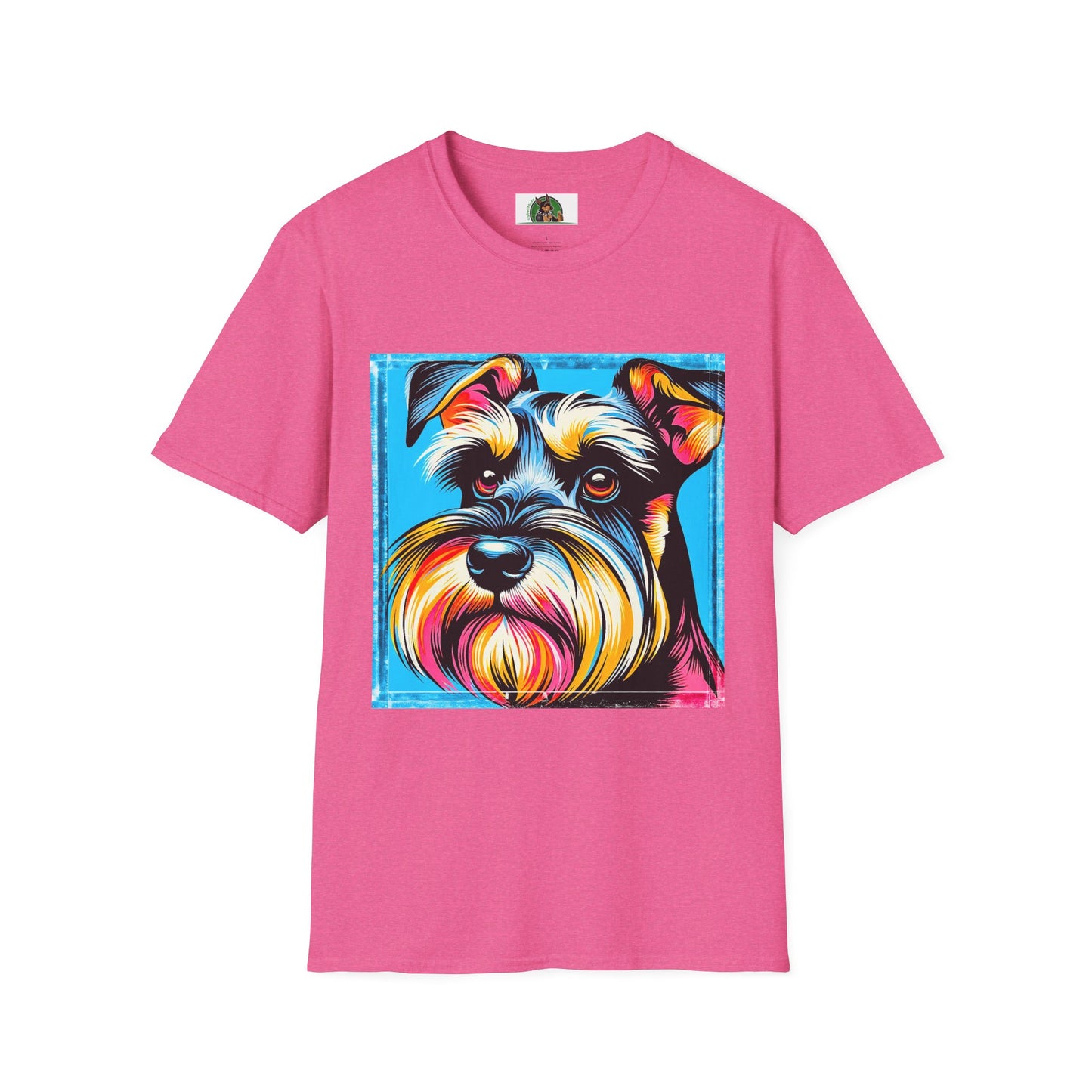 Schnauzer T-Shirt with Miniature Schnauzer Design T-Shirt Printify S Heather Heliconia 