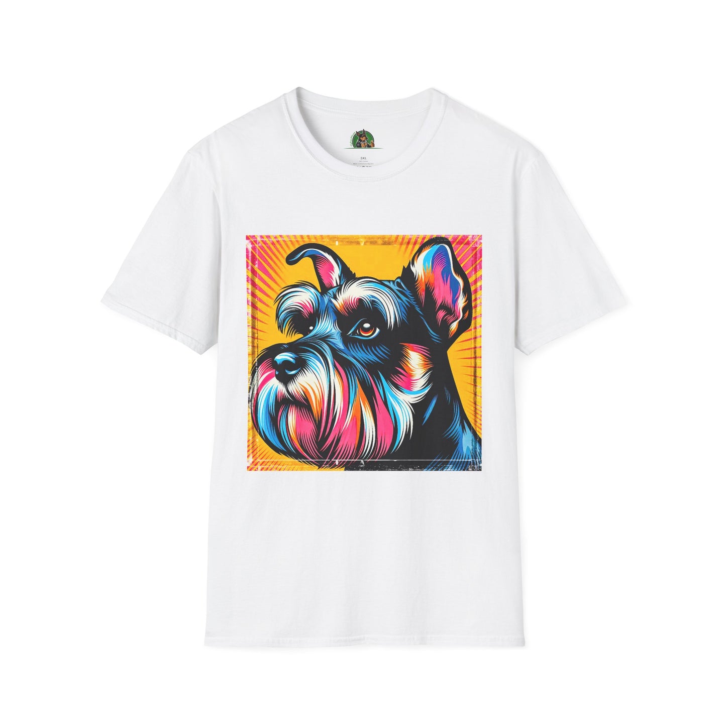 Schnauzer T-Shirt with Miniature Schnauzer Design T-Shirt Printify XS White 