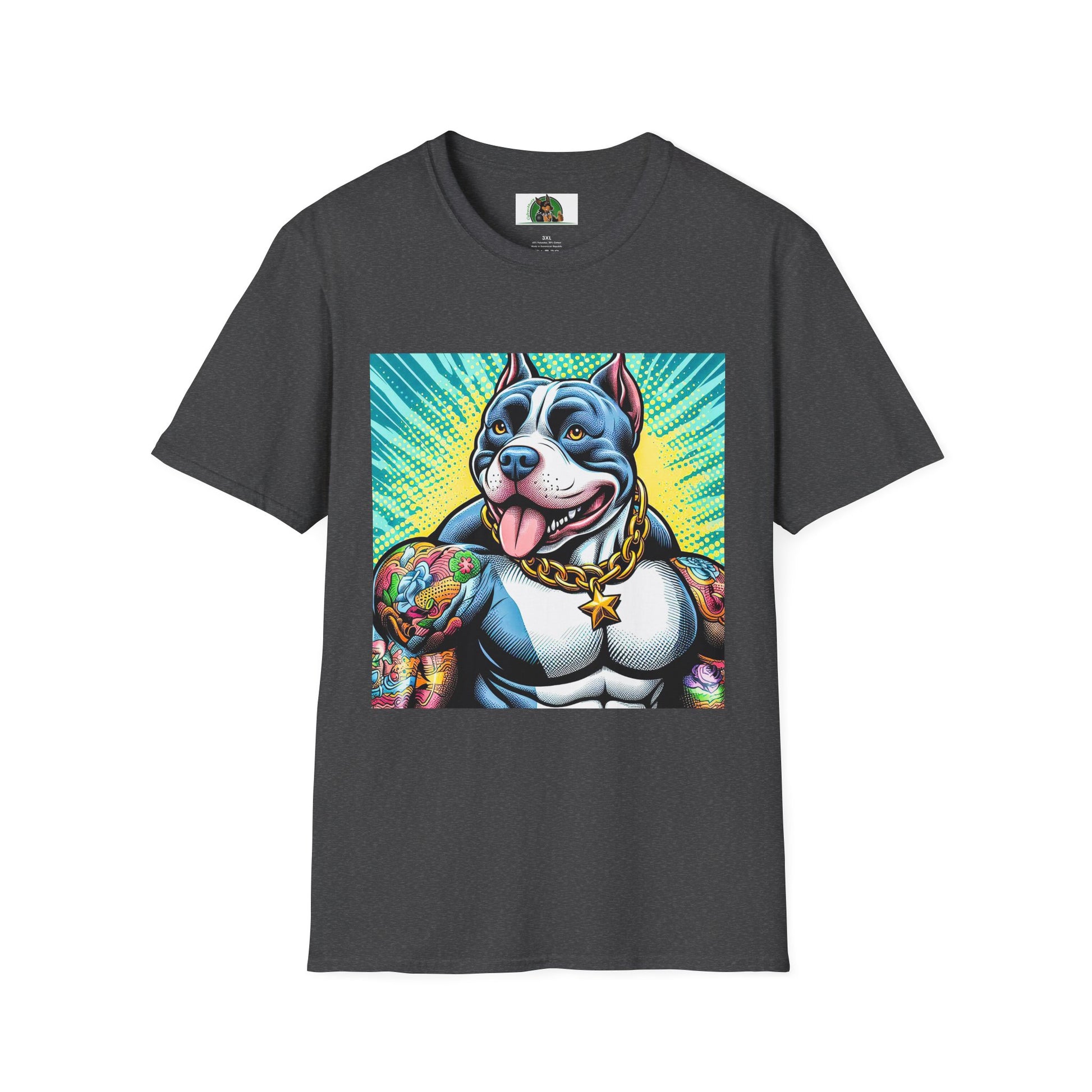 Pit Bull big muscles shirt T-Shirt Printify XS Dark Heather
