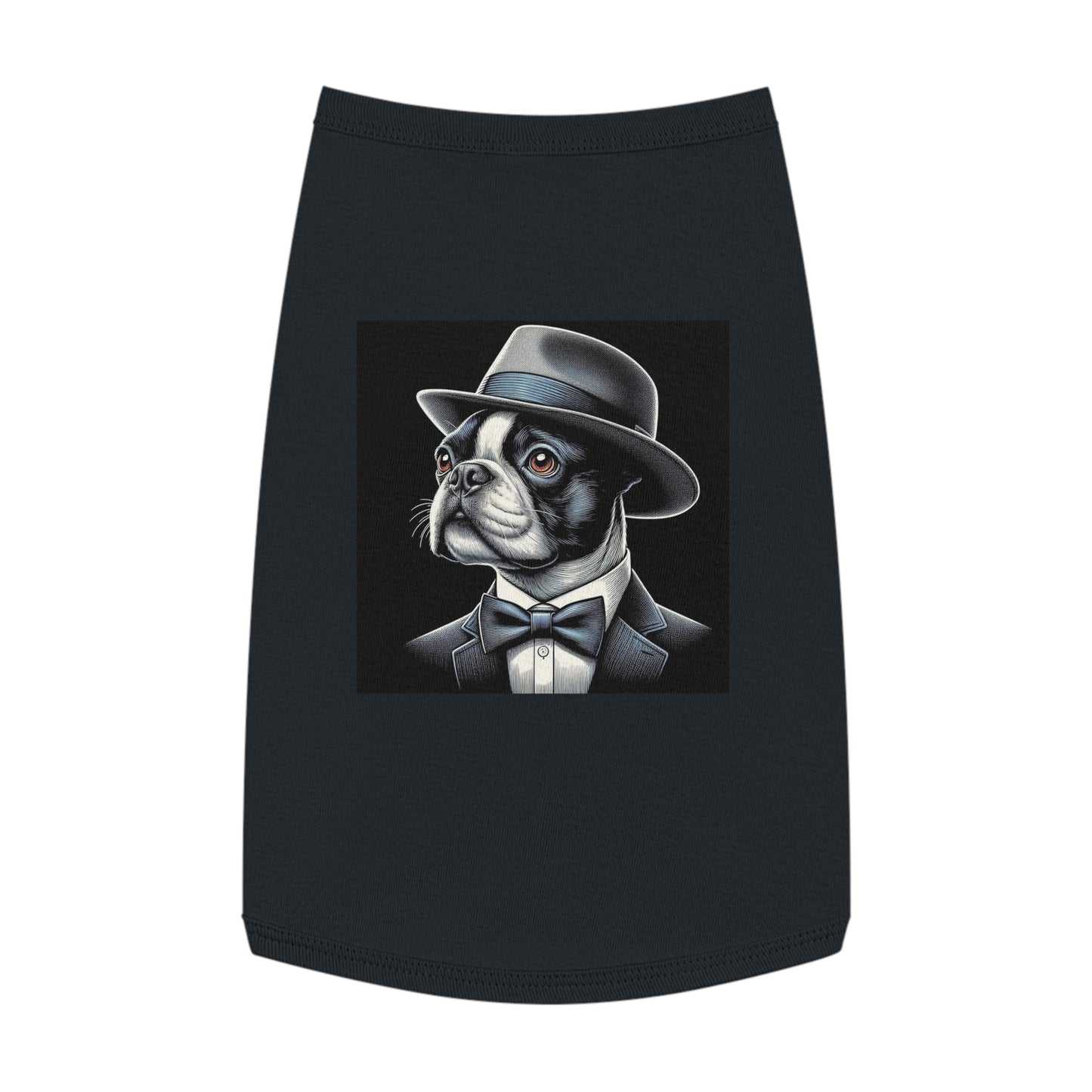 Dog Tank Top Boston Terrier Dog In Top Hat Pets Printify L Black 