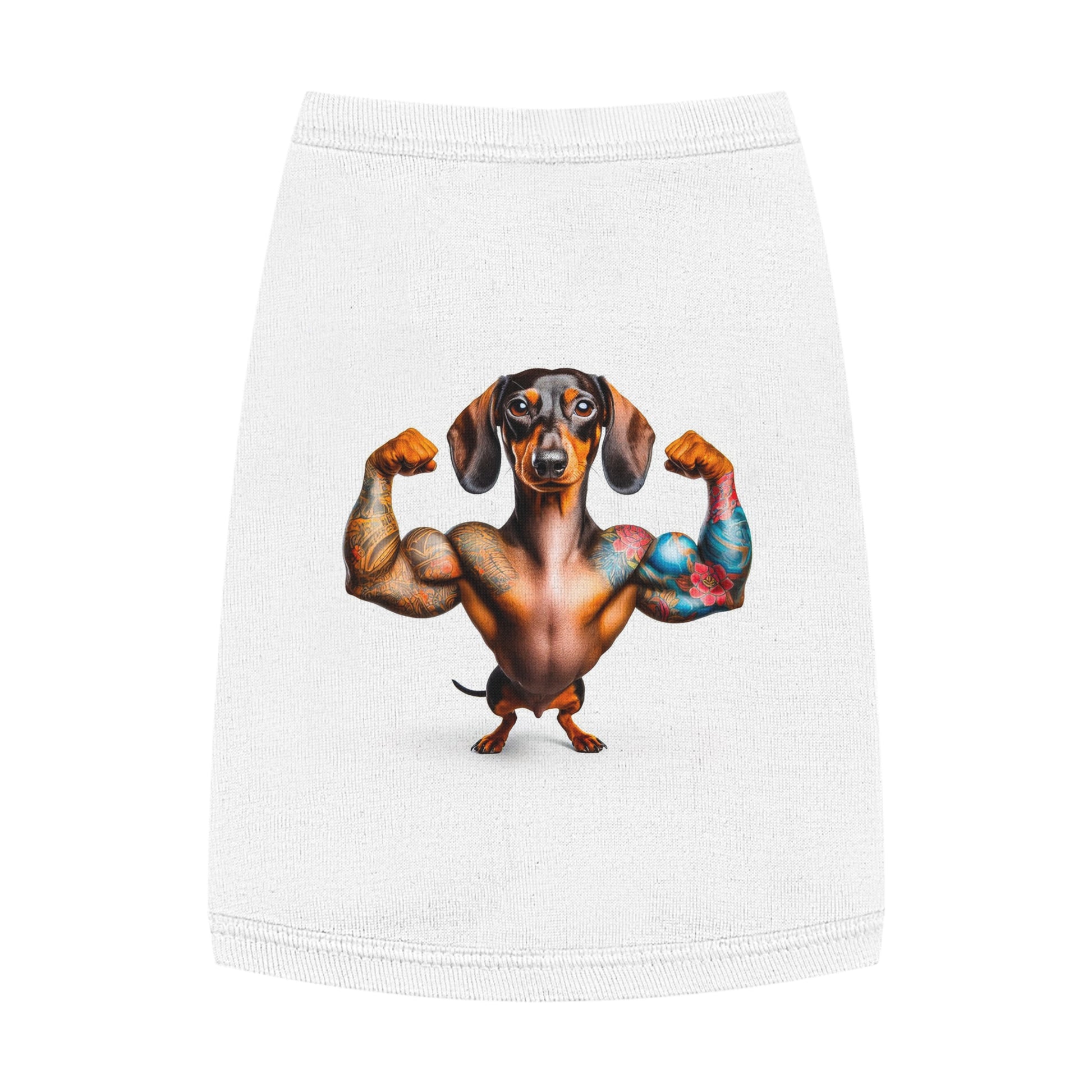 Pet Tank Top Dachshund muscle man t shirt Pets Printify