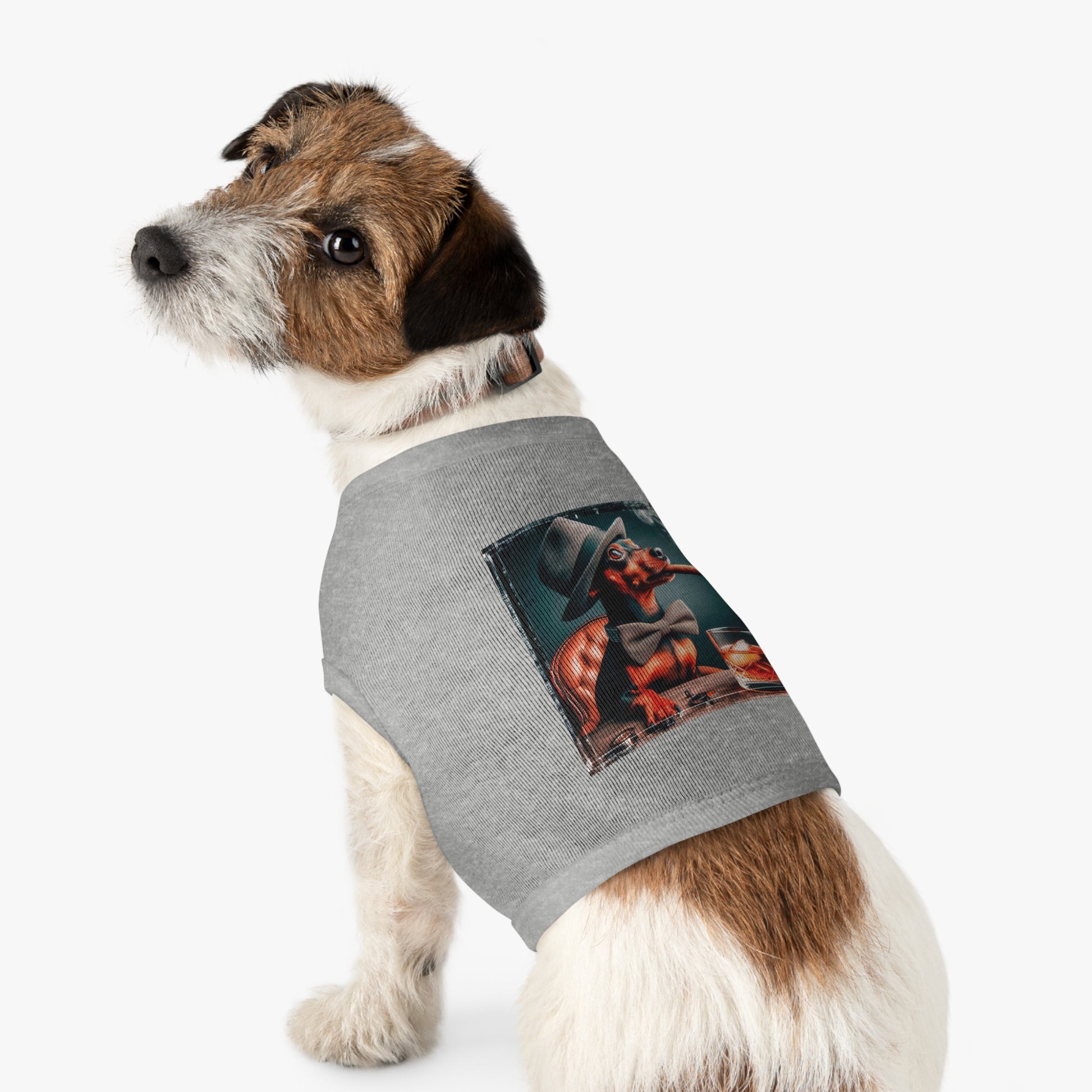 Min Pin Tank Tops cigar and drink Pets Printify