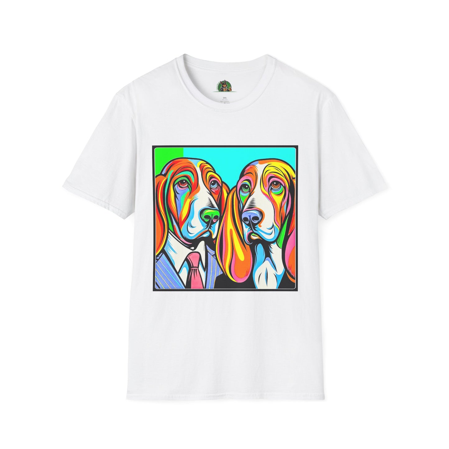 Basset Hound Couple Profile Pic T-Shirt Printify XS White