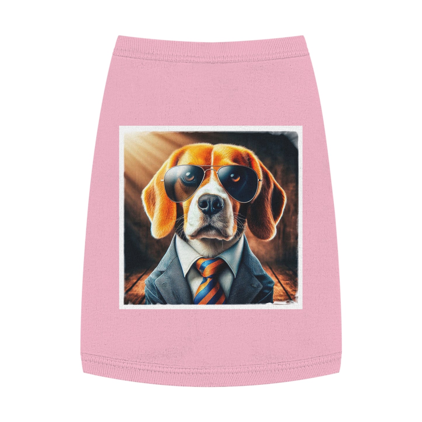 Pet Tank Top Beagle In Suit Pets Printify M Pink 