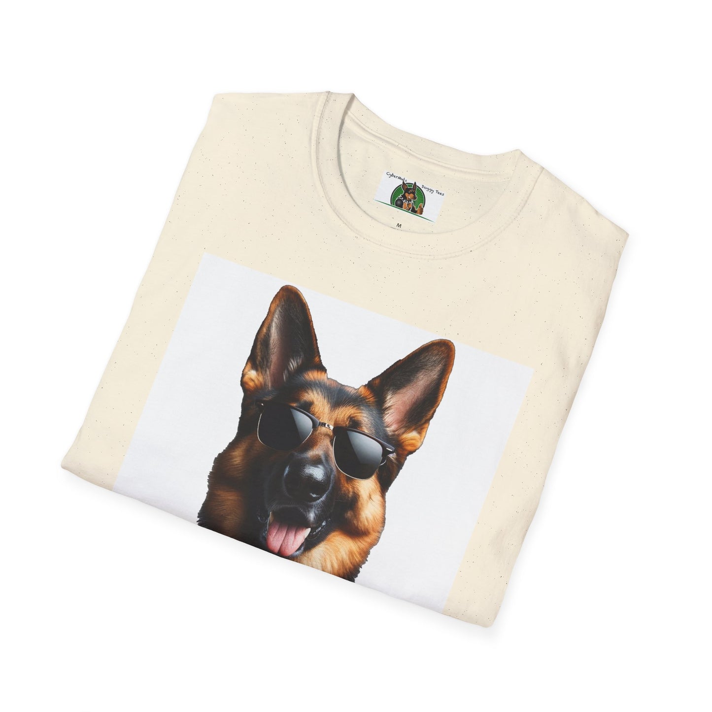 German Shepherd in Suit and Sunglasses Unisex Softstyle T-Shirt