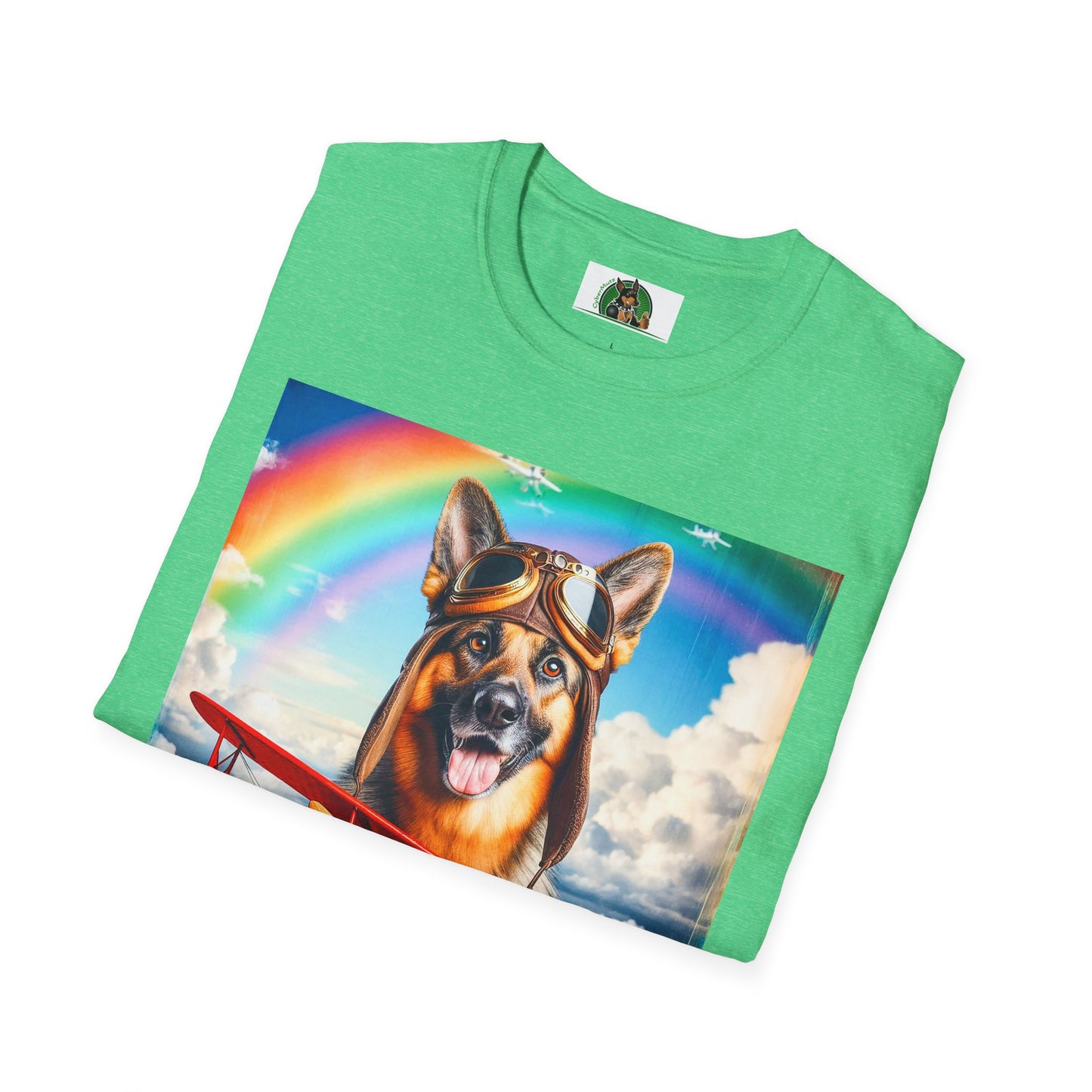 German Shepherd airplane flying