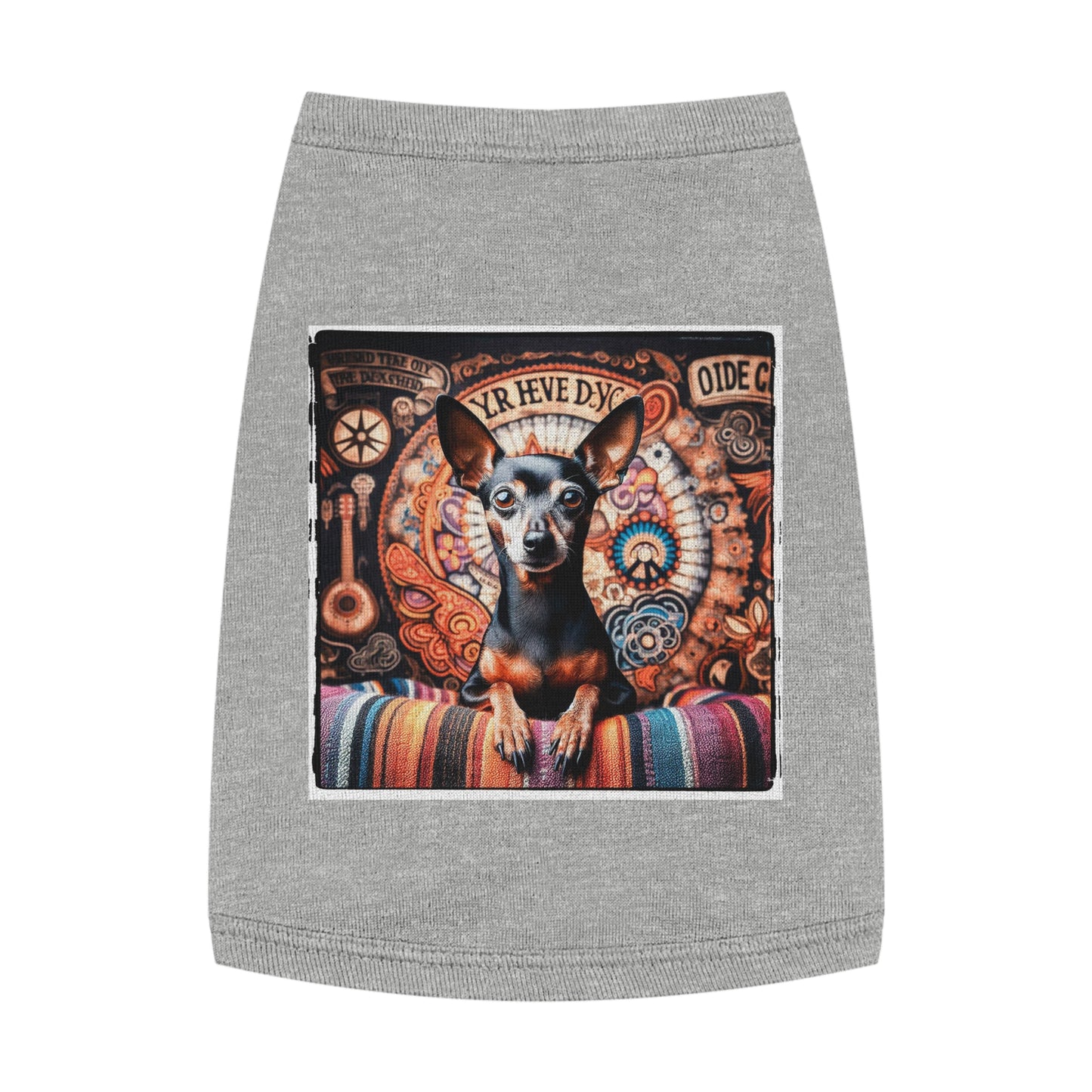 Min Pin Tank Tops hippie puppy Pets Printify M Heather