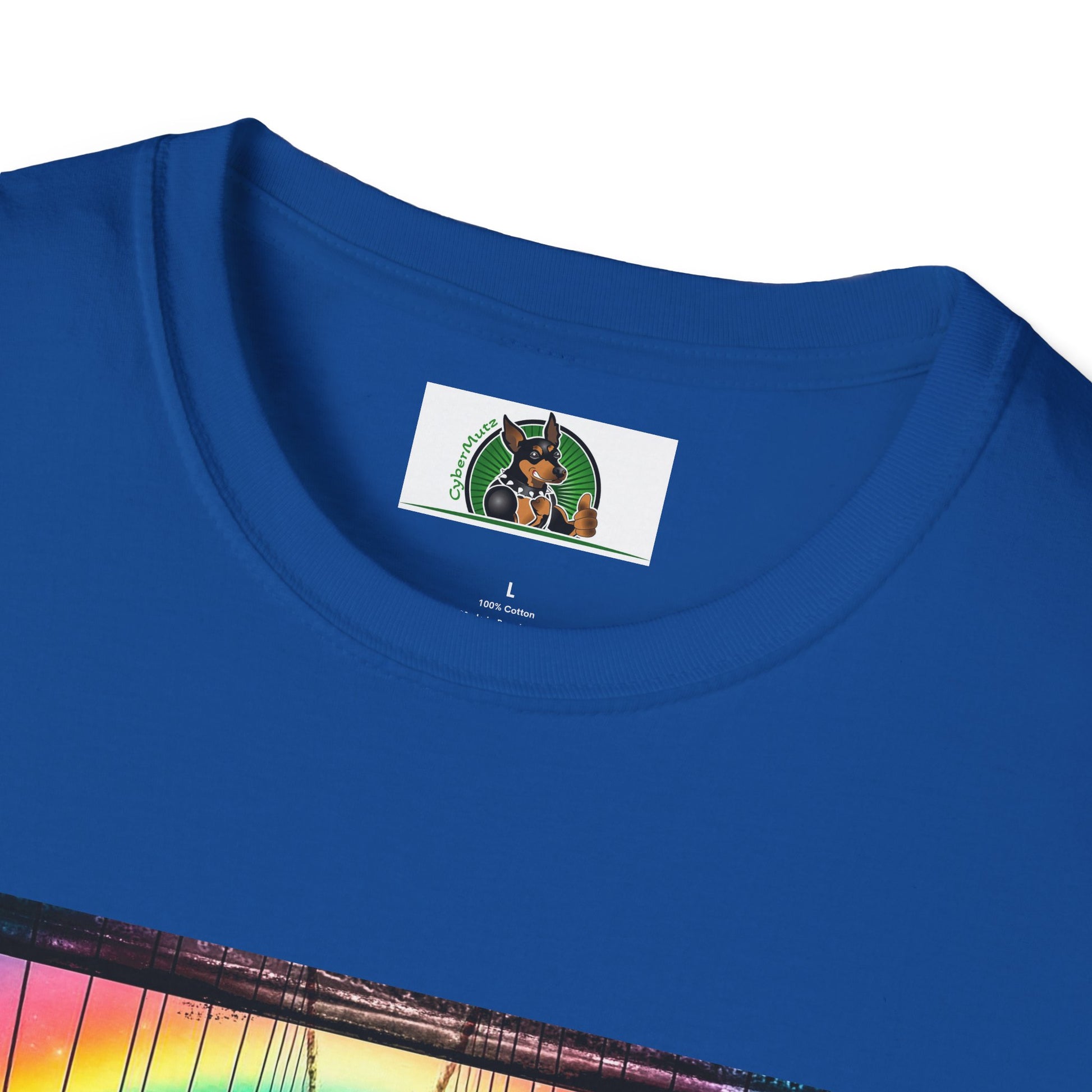 Australian Shepherd Bright Rainbow Bridge T-Shirt Printify