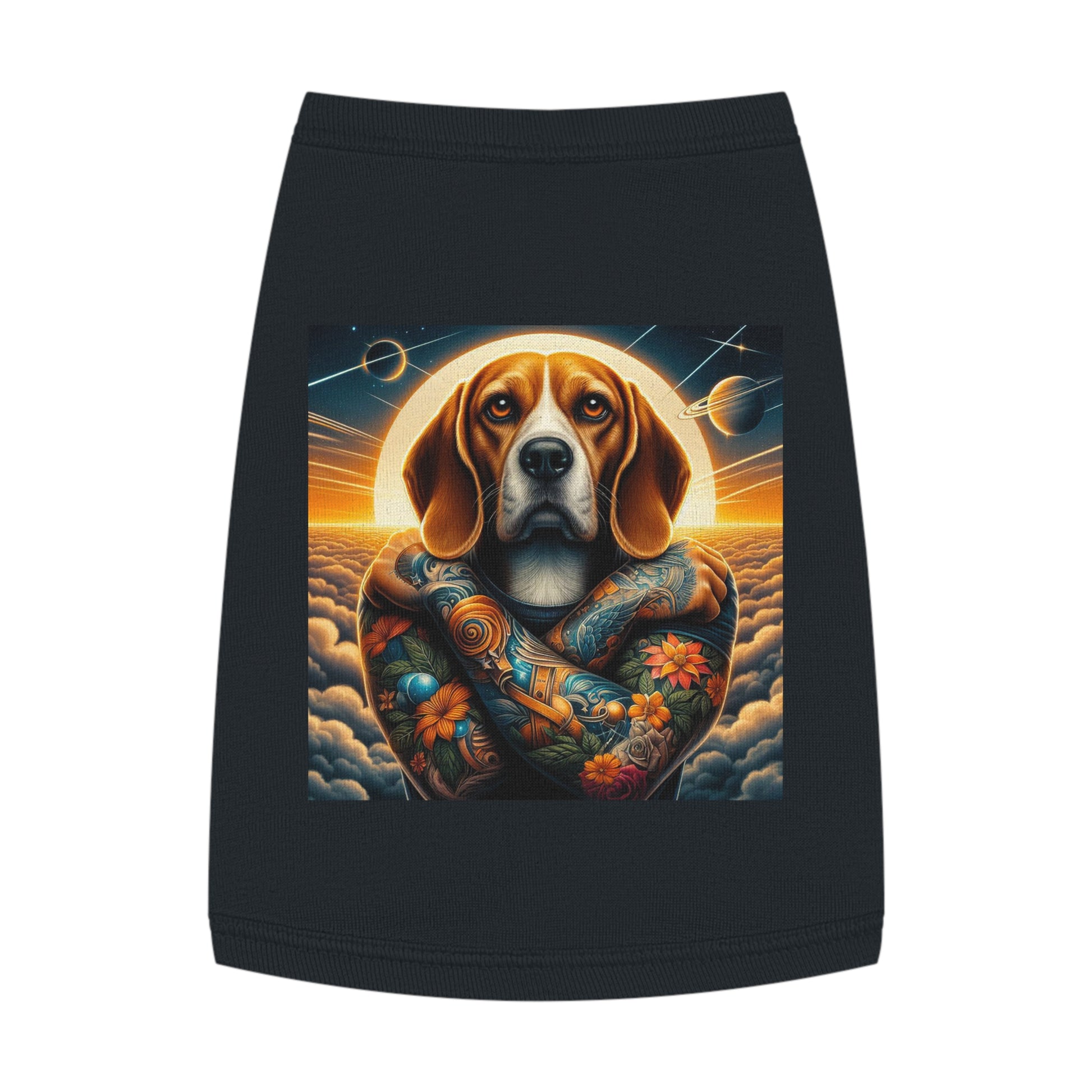 Pet Tank Top Beagle Tattooed Dog Pets Printify M Black 