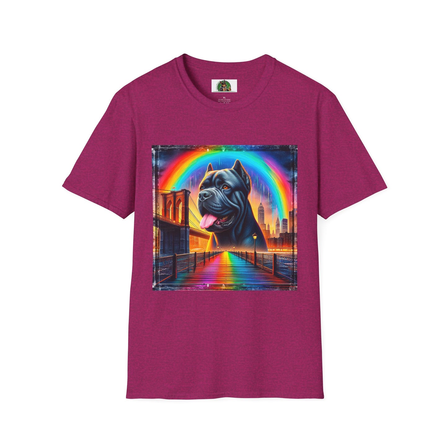 Cane Corso Rainbow Bridge TShirt T-Shirt Printify S Antique Heliconia